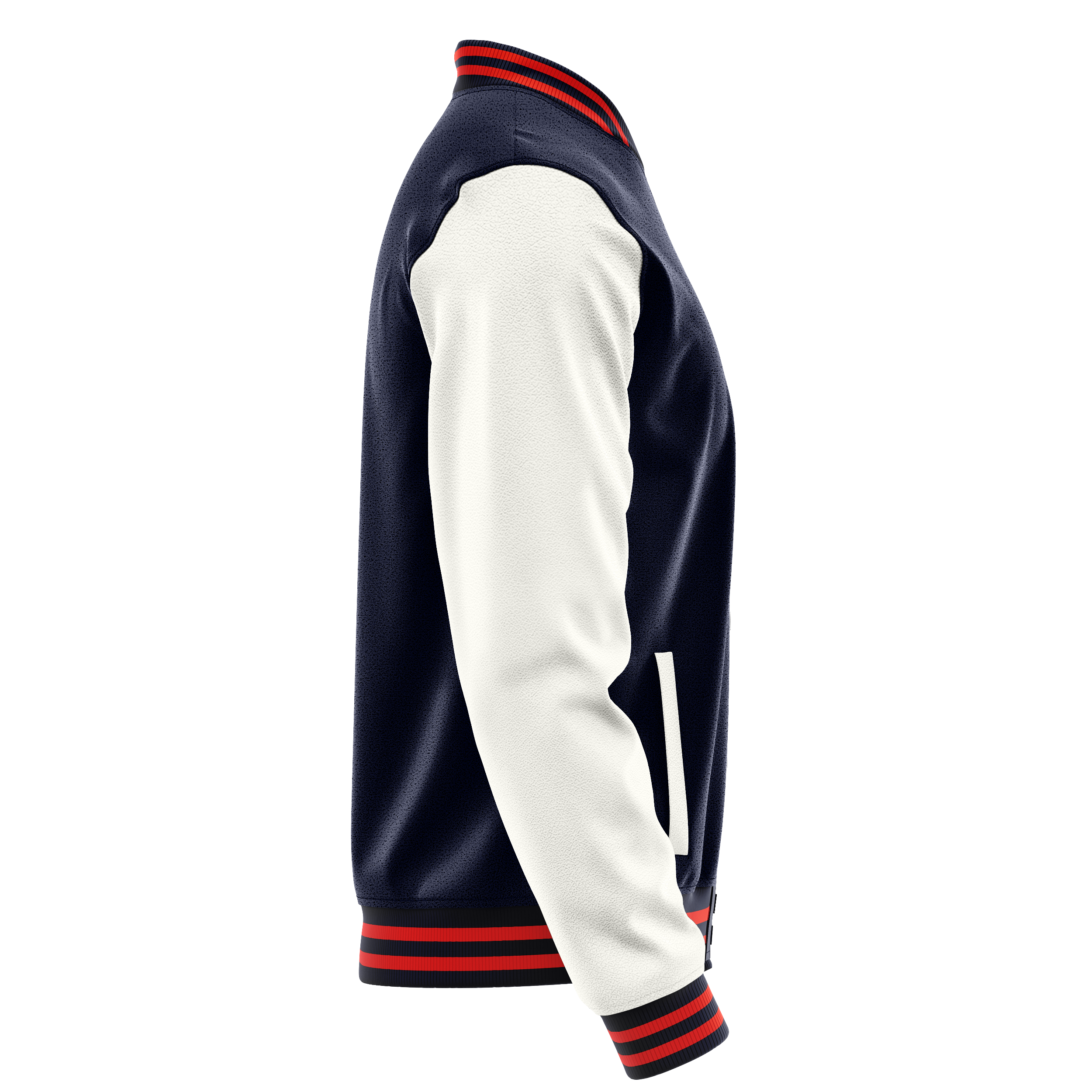 Custom Navy Varsity Jacket White Leather Sleeves JG11181112