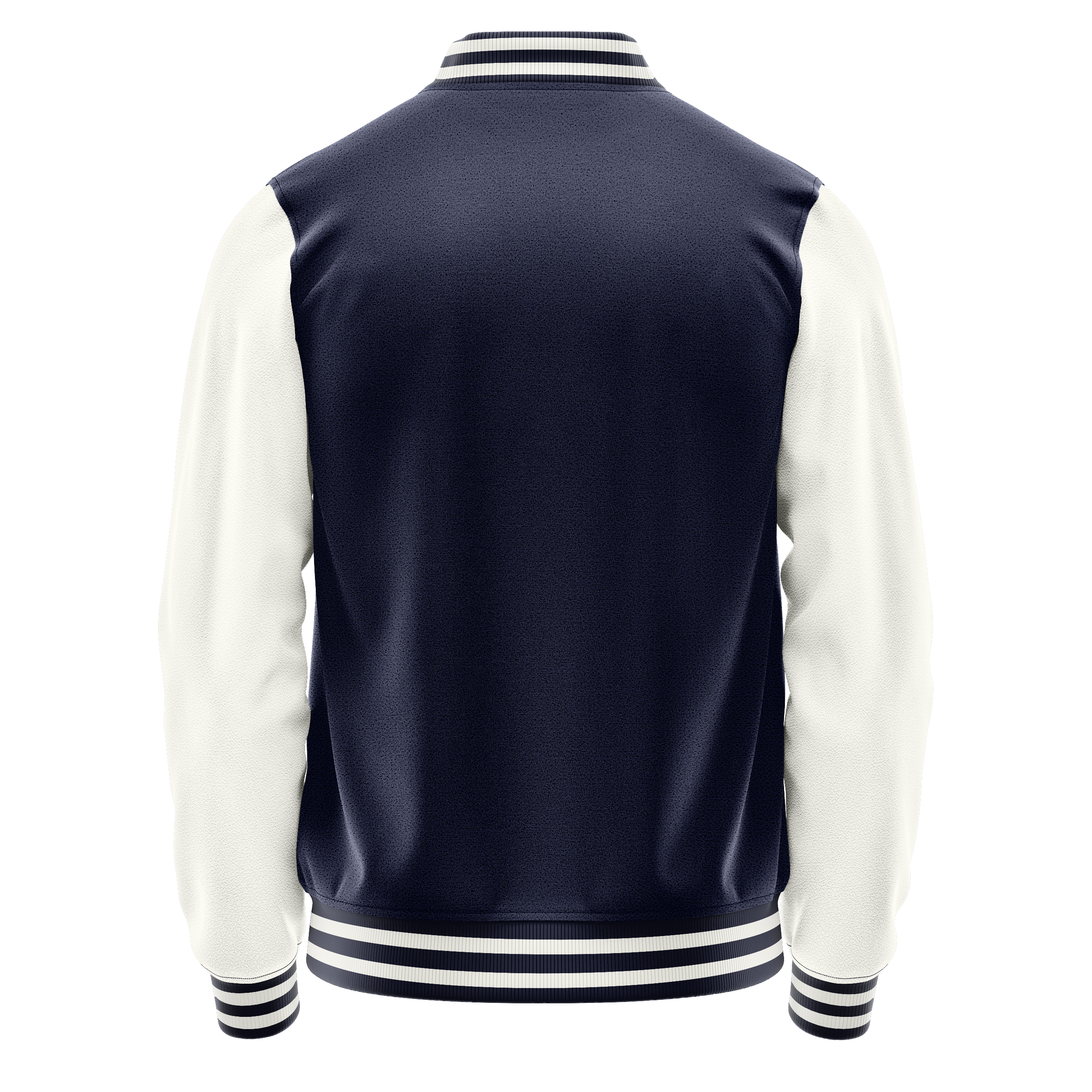 Custom Navy Varsity Jacket White Leather Sleeves JG11181118