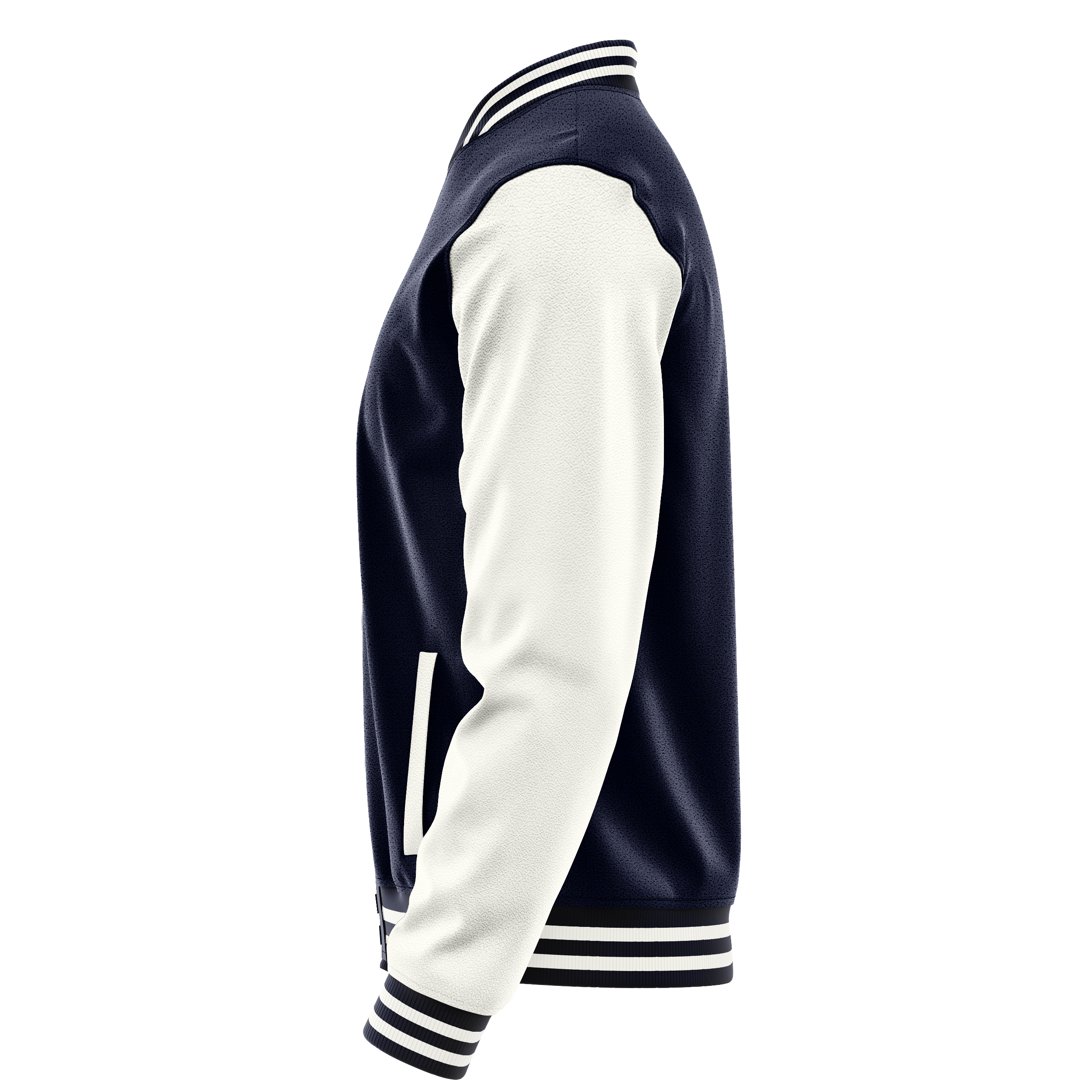 Custom Navy Varsity Jacket White Leather Sleeves JG11181118