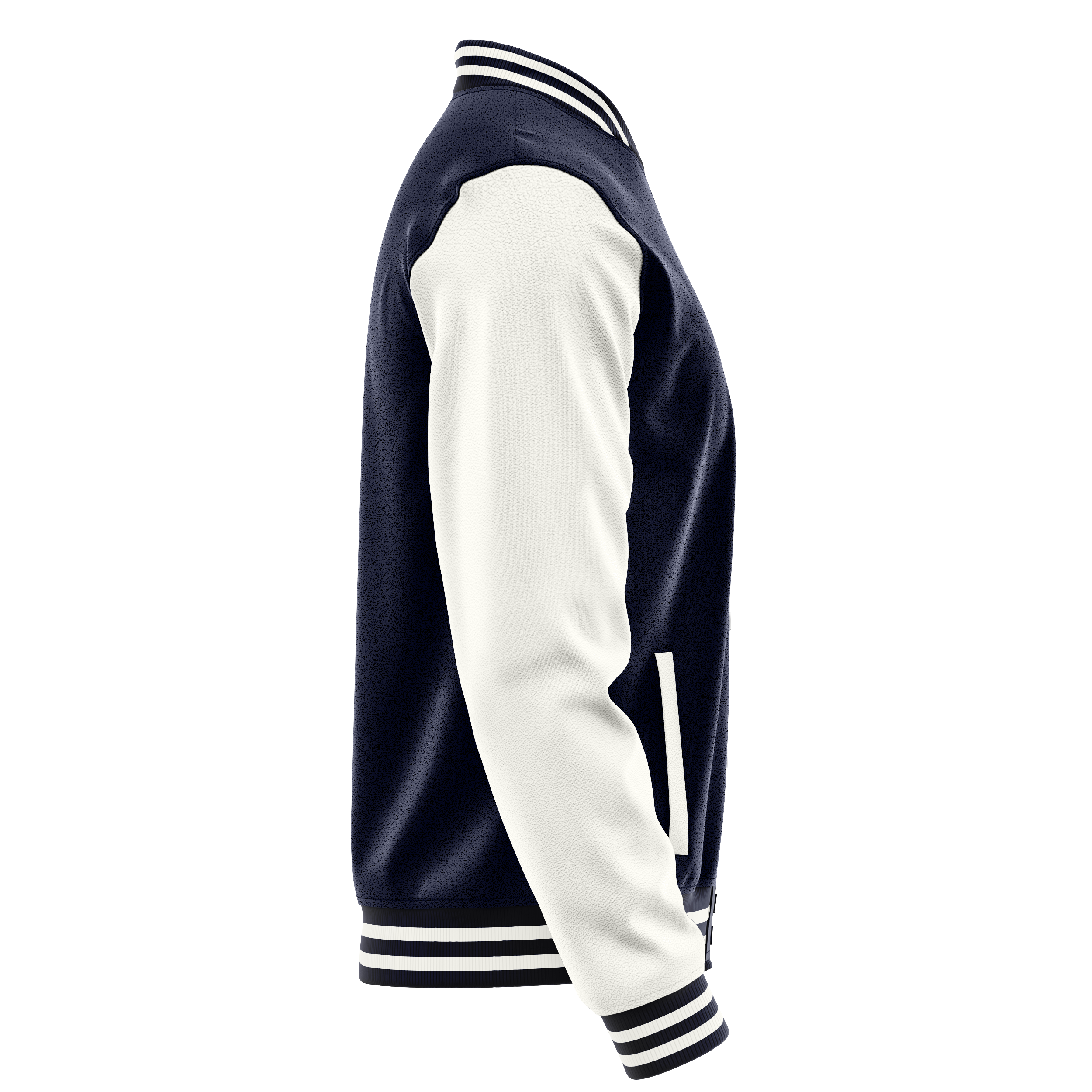 Custom Navy Varsity Jacket White Leather Sleeves JG11181118