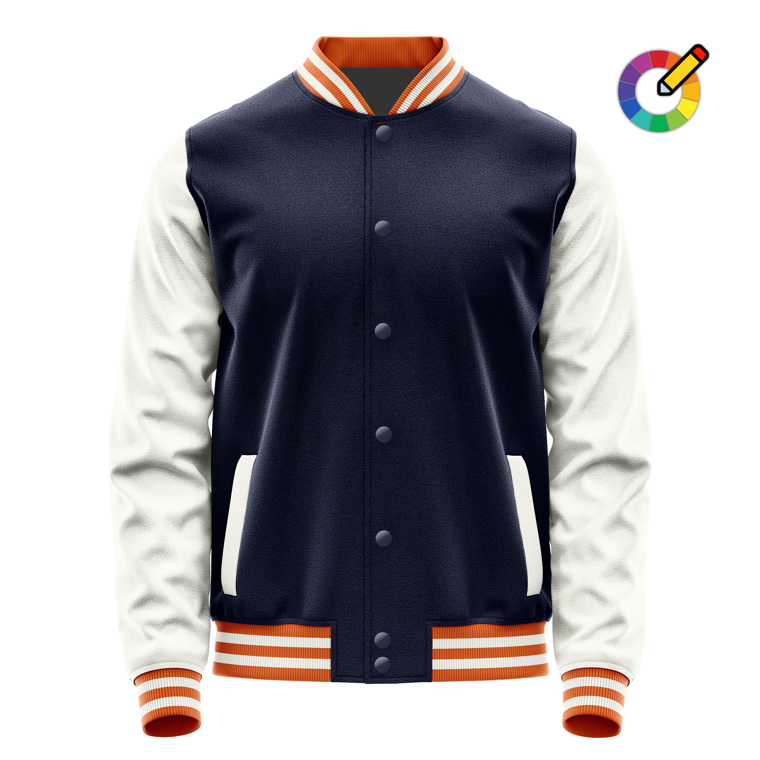 Custom Navy Varsity Jacket White Leather Sleeves JG11182818