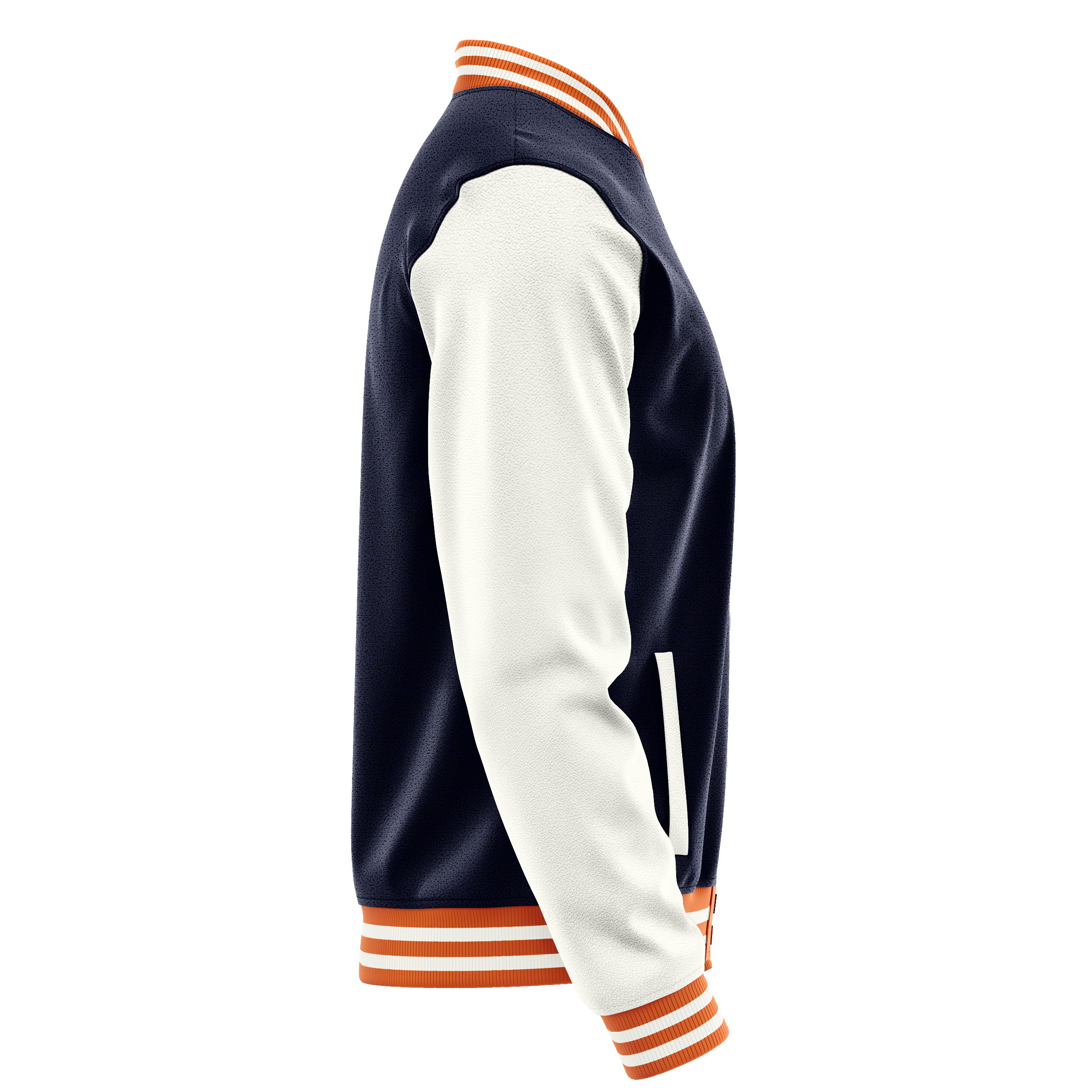 Custom Navy Varsity Jacket White Leather Sleeves JG11182818