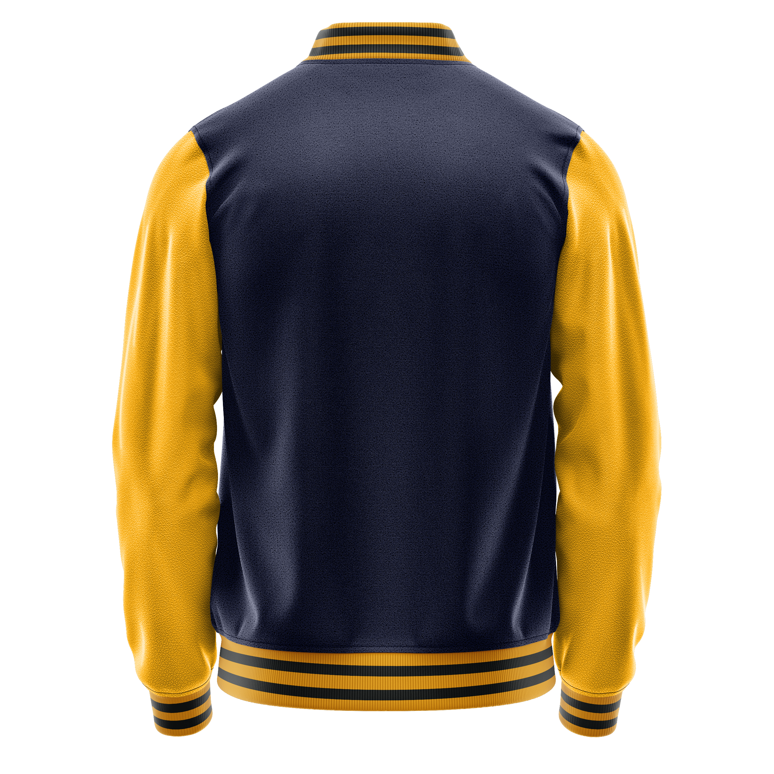 Custom Navy Varsity Jacket Yellow Leather Sleeves JG11191917