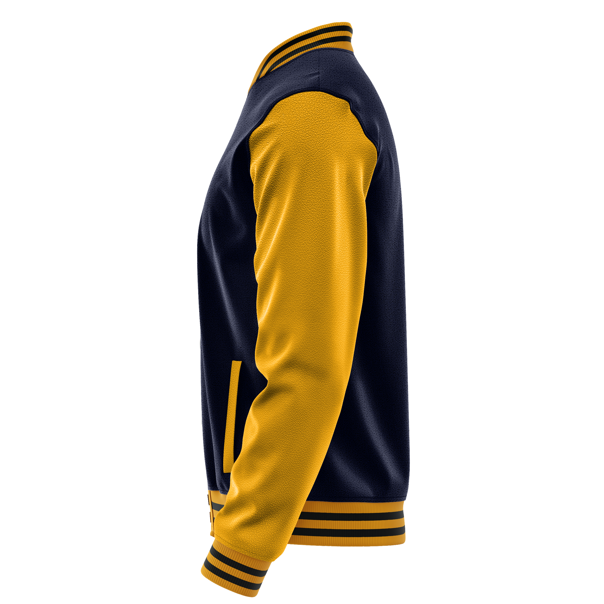 Custom Navy Varsity Jacket Yellow Leather Sleeves JG11191917