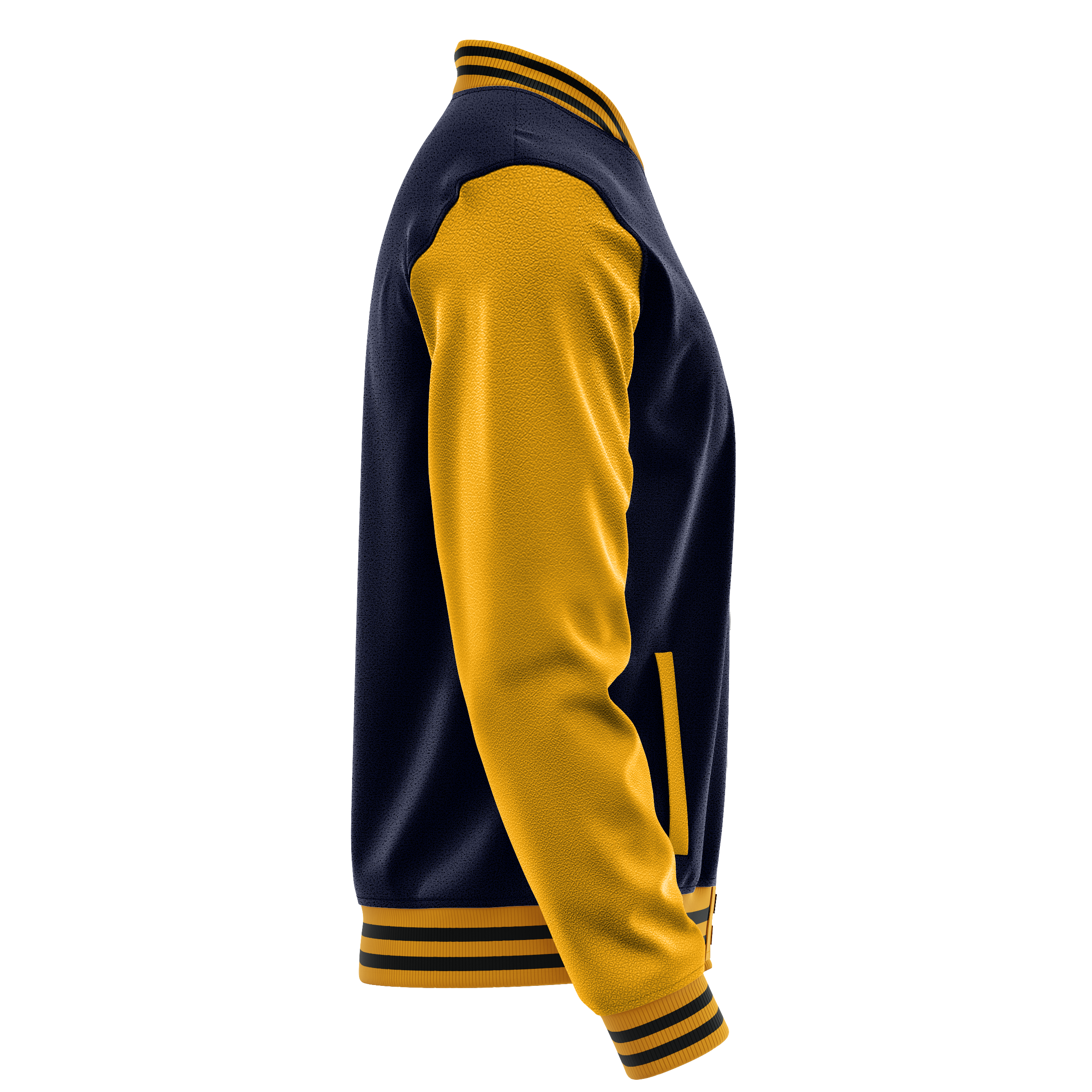 Custom Navy Varsity Jacket Yellow Leather Sleeves JG11191917