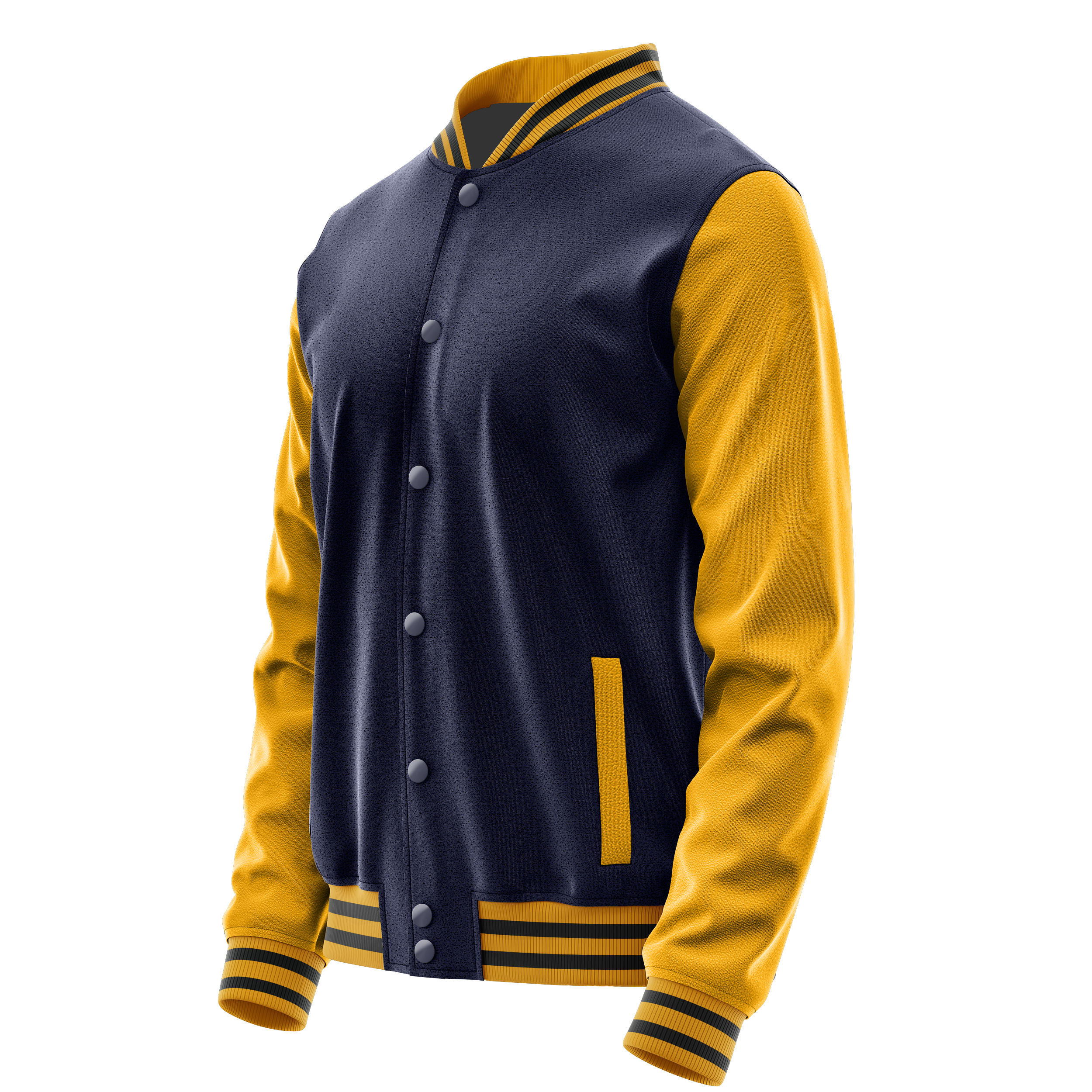 Custom Navy Varsity Jacket Yellow Leather Sleeves JG11191917