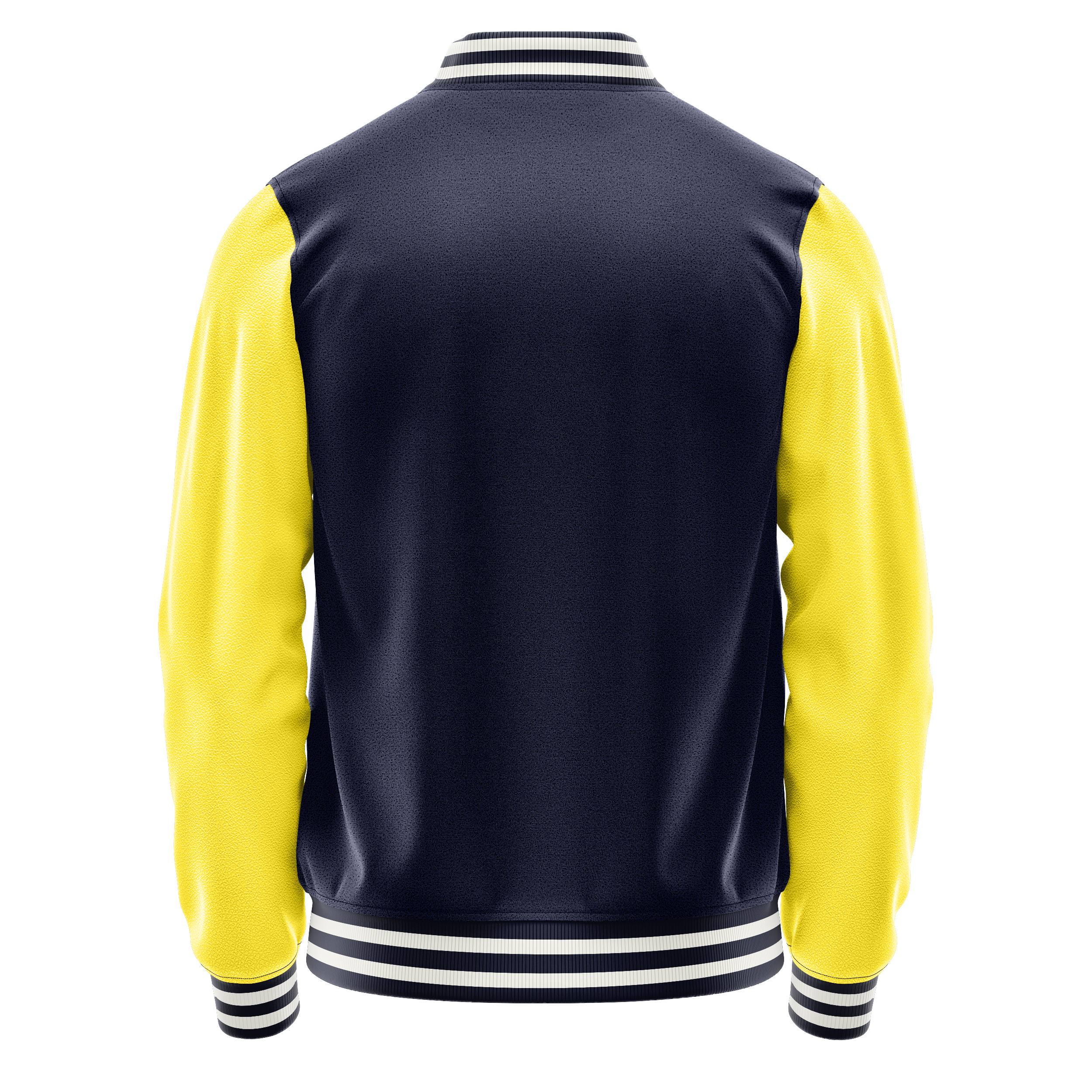 Custom Navy Varsity Jacket Light Yellow Leather Sleeves JG11261118