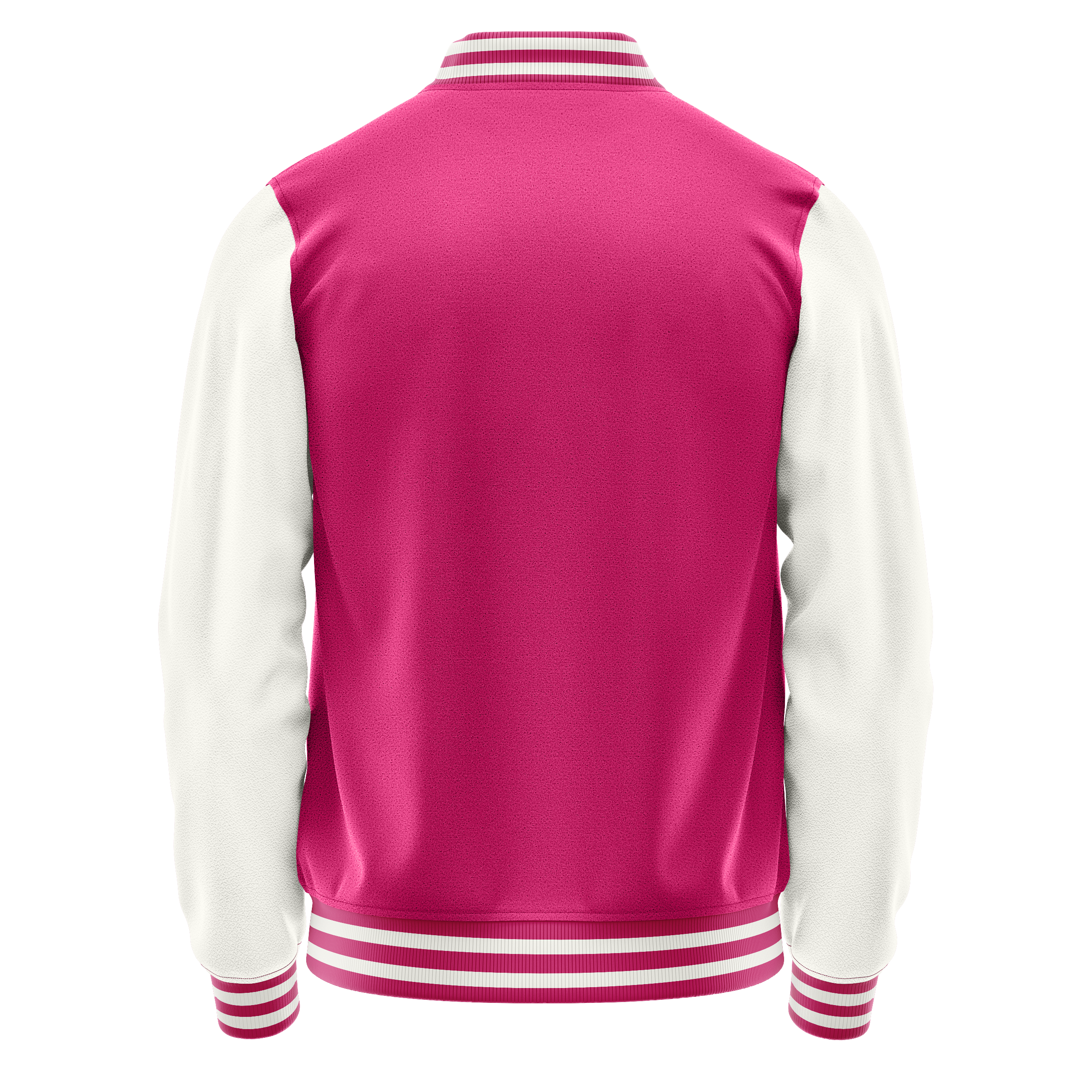 Custom Pink Varsity Jacket White Leather Sleeves JG13181318