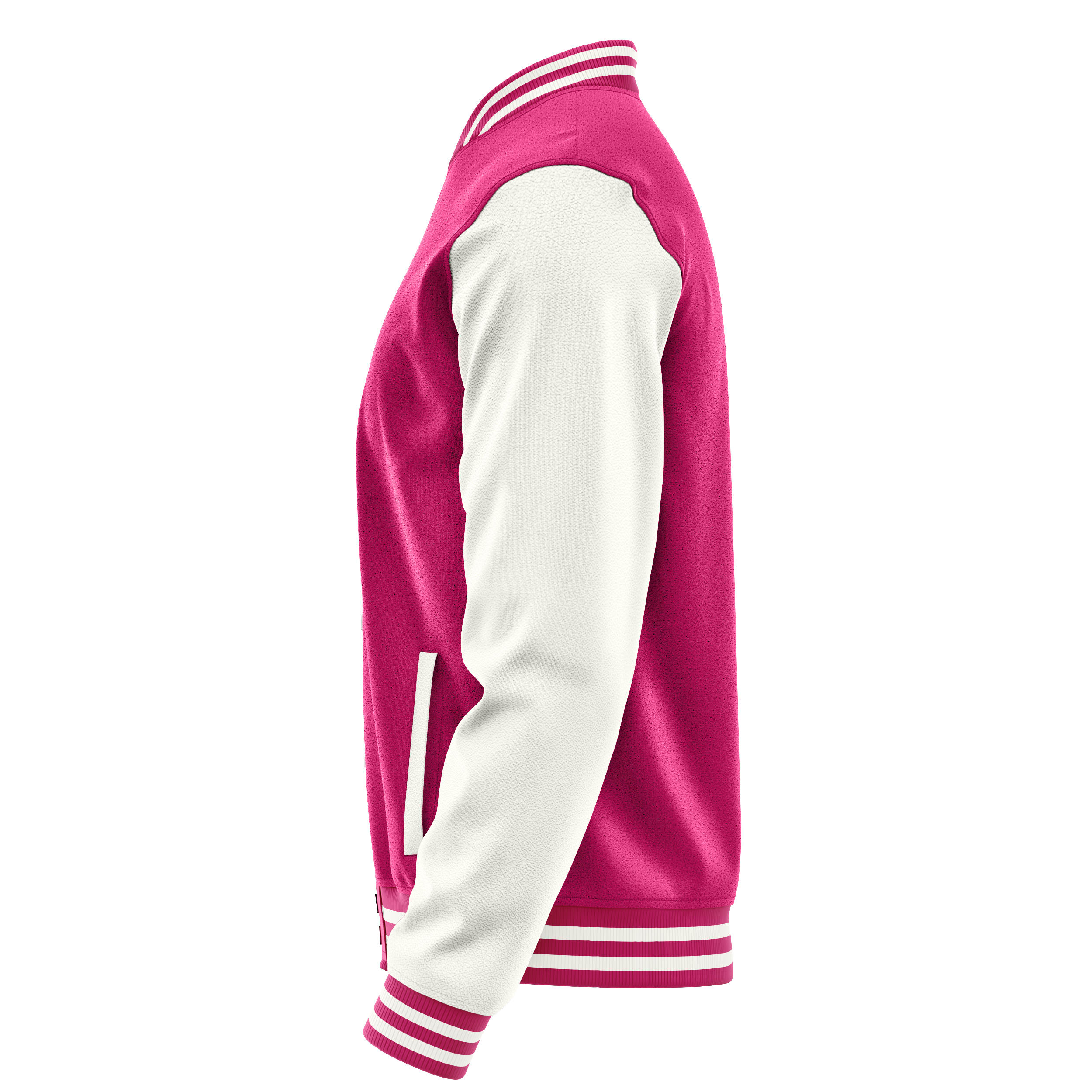 Custom Pink Varsity Jacket White Leather Sleeves JG13181318