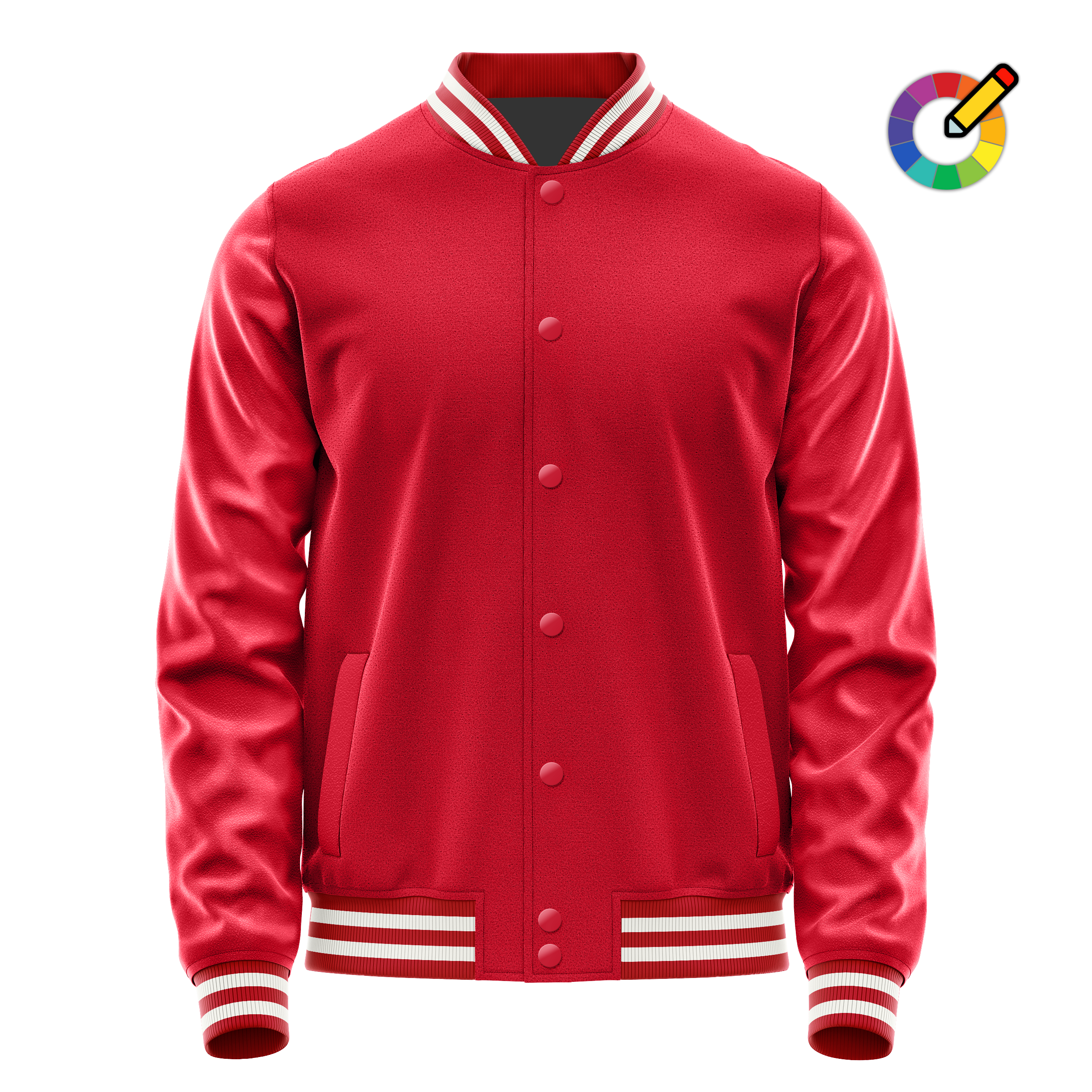 Custom Red Varsity Jacket Red Leather Sleeves JG14141418
