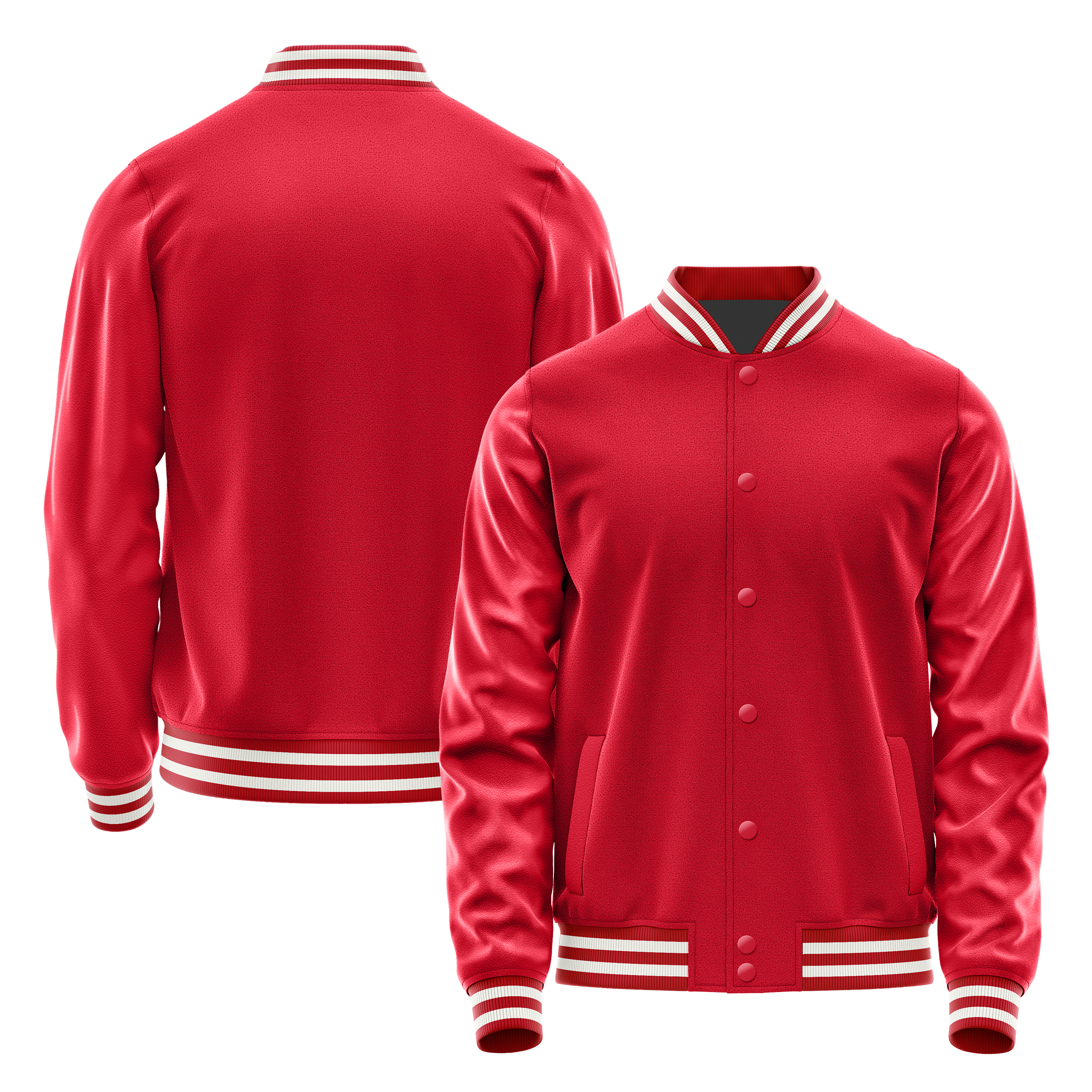 Custom Red Varsity Jacket Red Leather Sleeves JG14141418