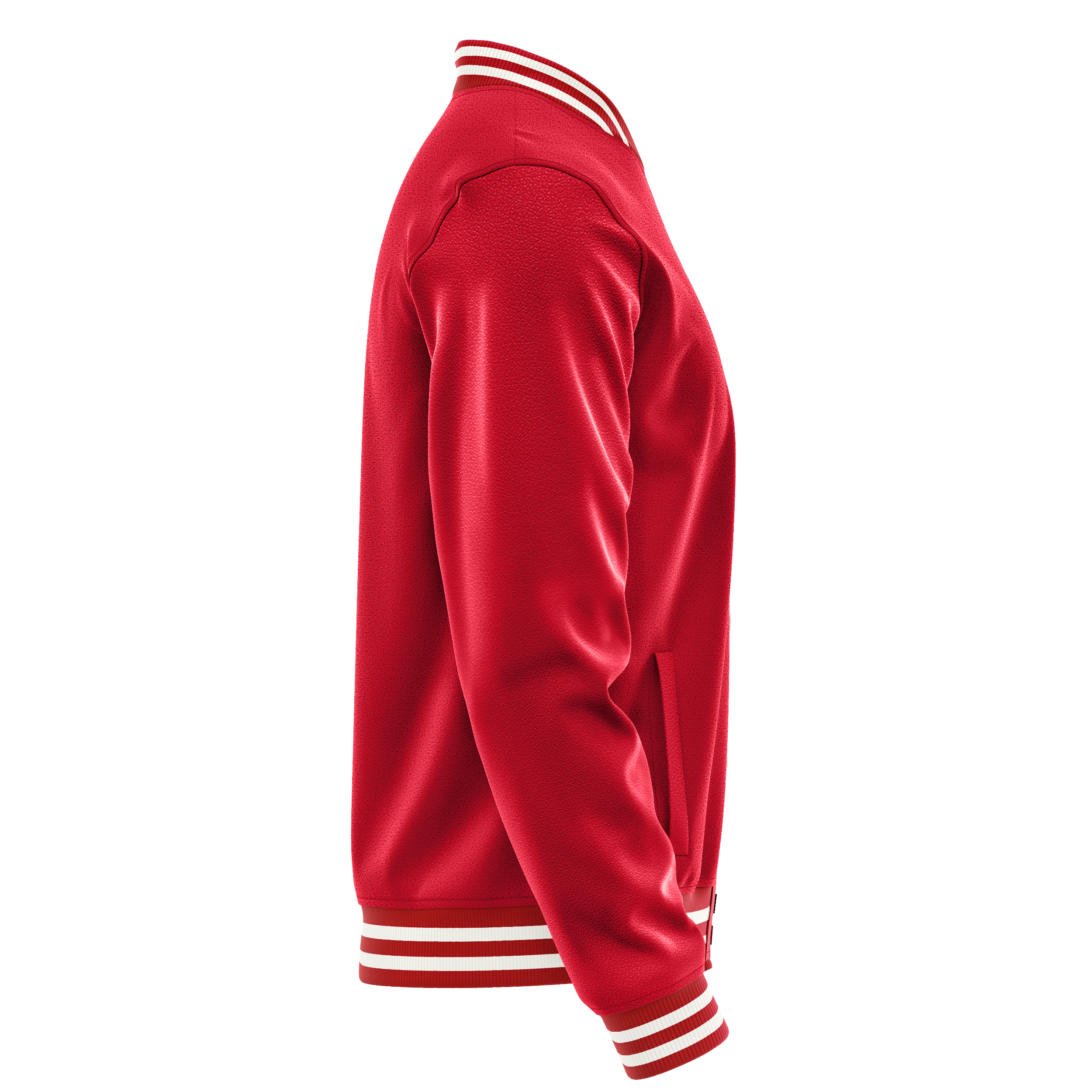 Custom Red Varsity Jacket Red Leather Sleeves JG14141418