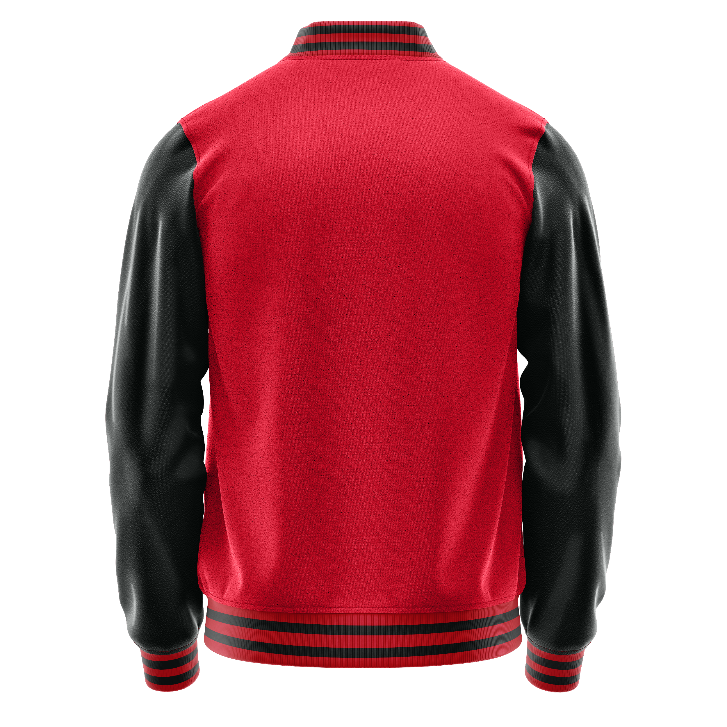 Custom Red Varsity Jacket Black Leather Sleeves JG14171417