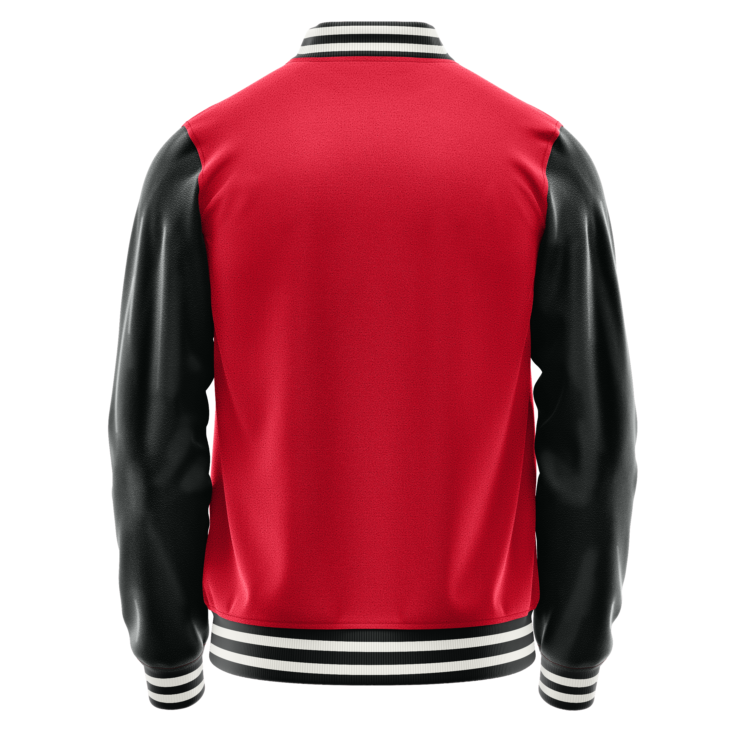 Custom Red Varsity Jacket Black Leather Sleeves JG14171718