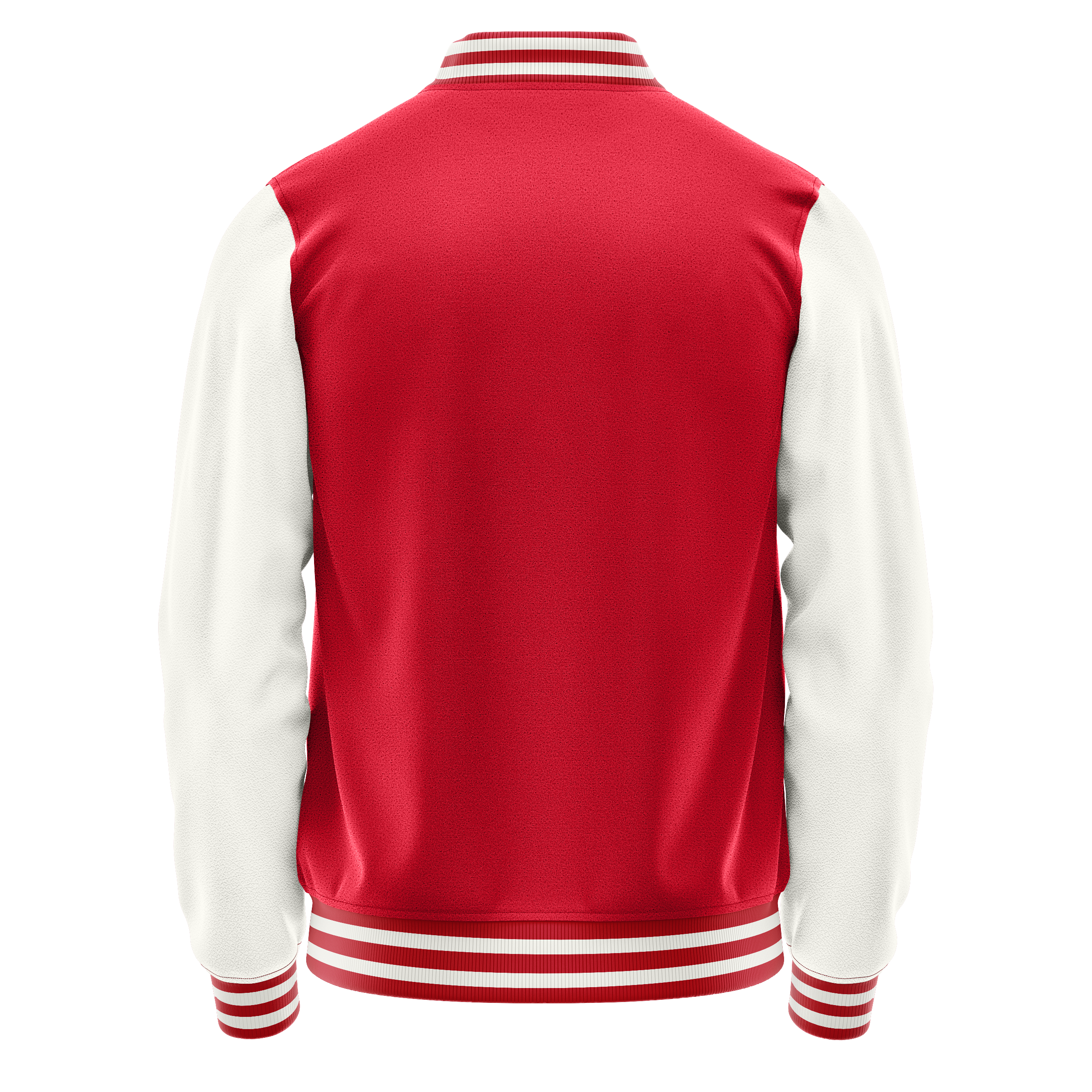 Custom Red Varsity Jacket White Leather Sleeves JG14181418