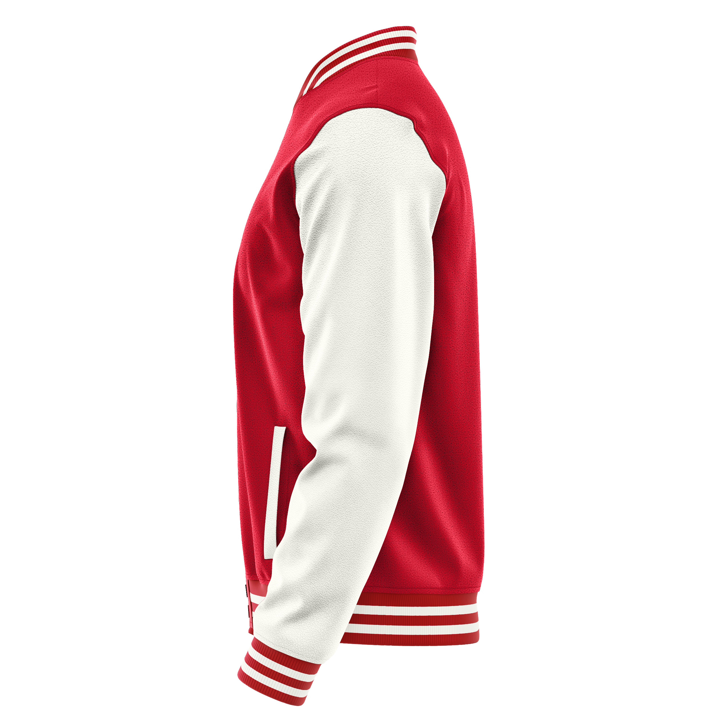 Custom Red Varsity Jacket White Leather Sleeves JG14181418