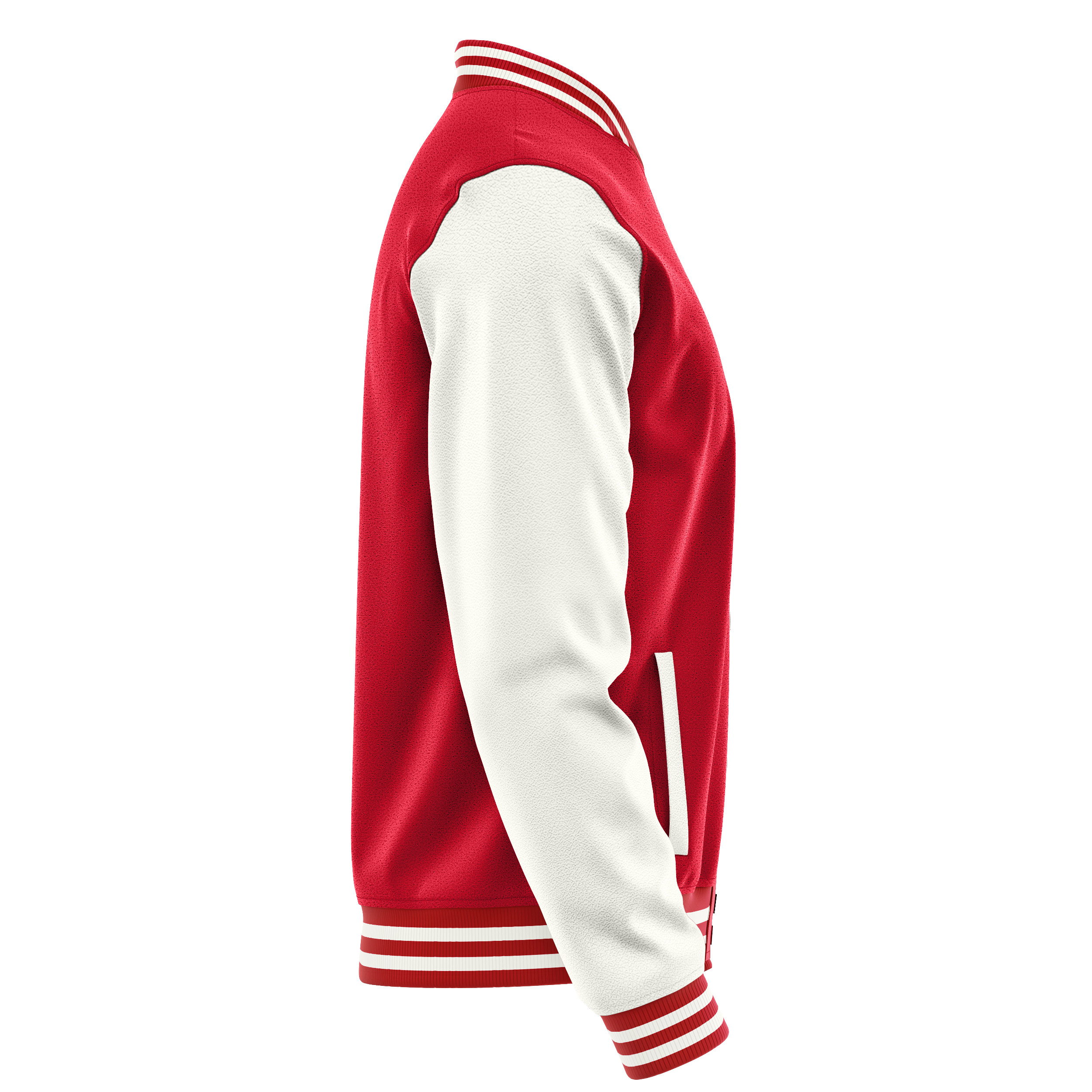 Custom Red Varsity Jacket White Leather Sleeves JG14181418