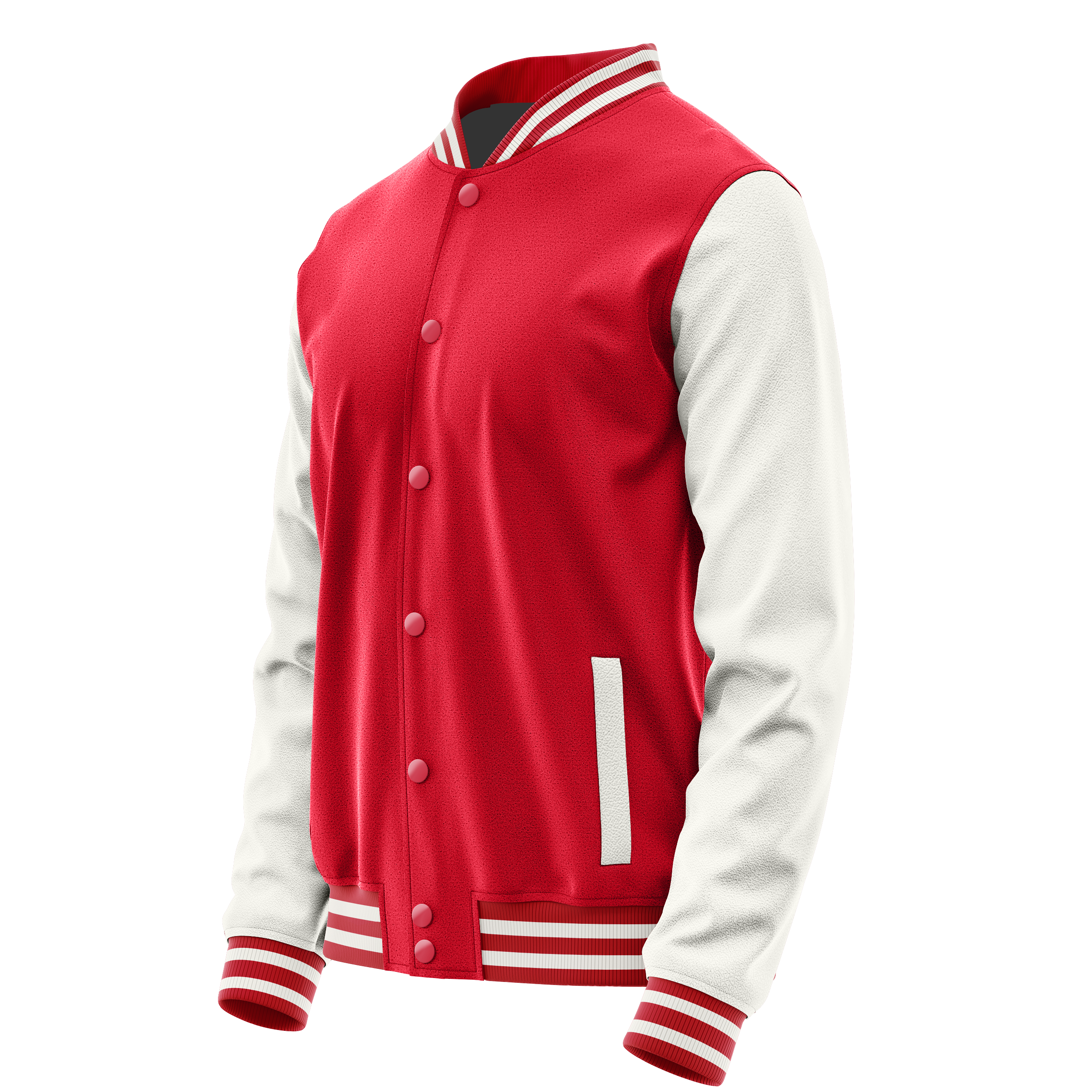 Custom Red Varsity Jacket White Leather Sleeves JG14181418