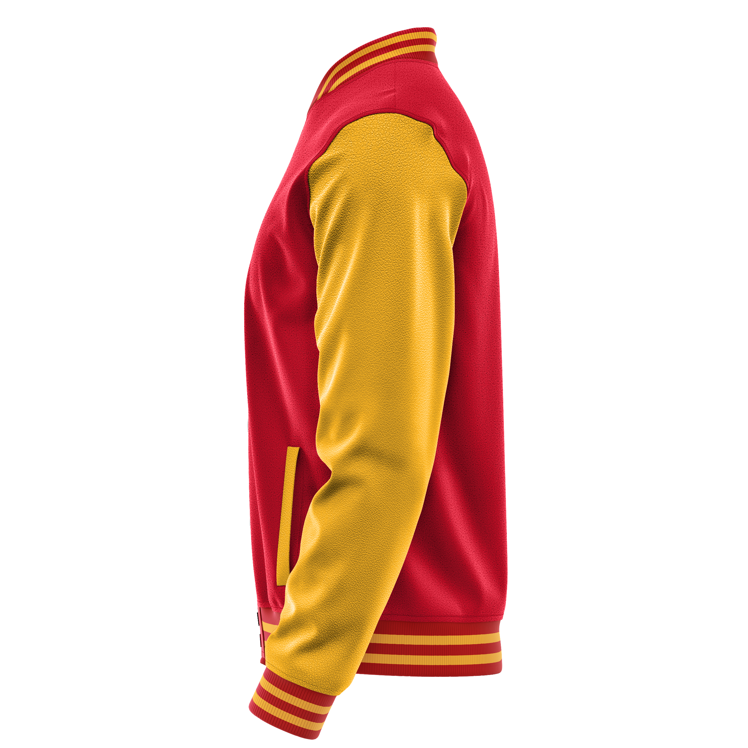 Custom Red Varsity Jacket Yellow Leather Sleeves JG14191419