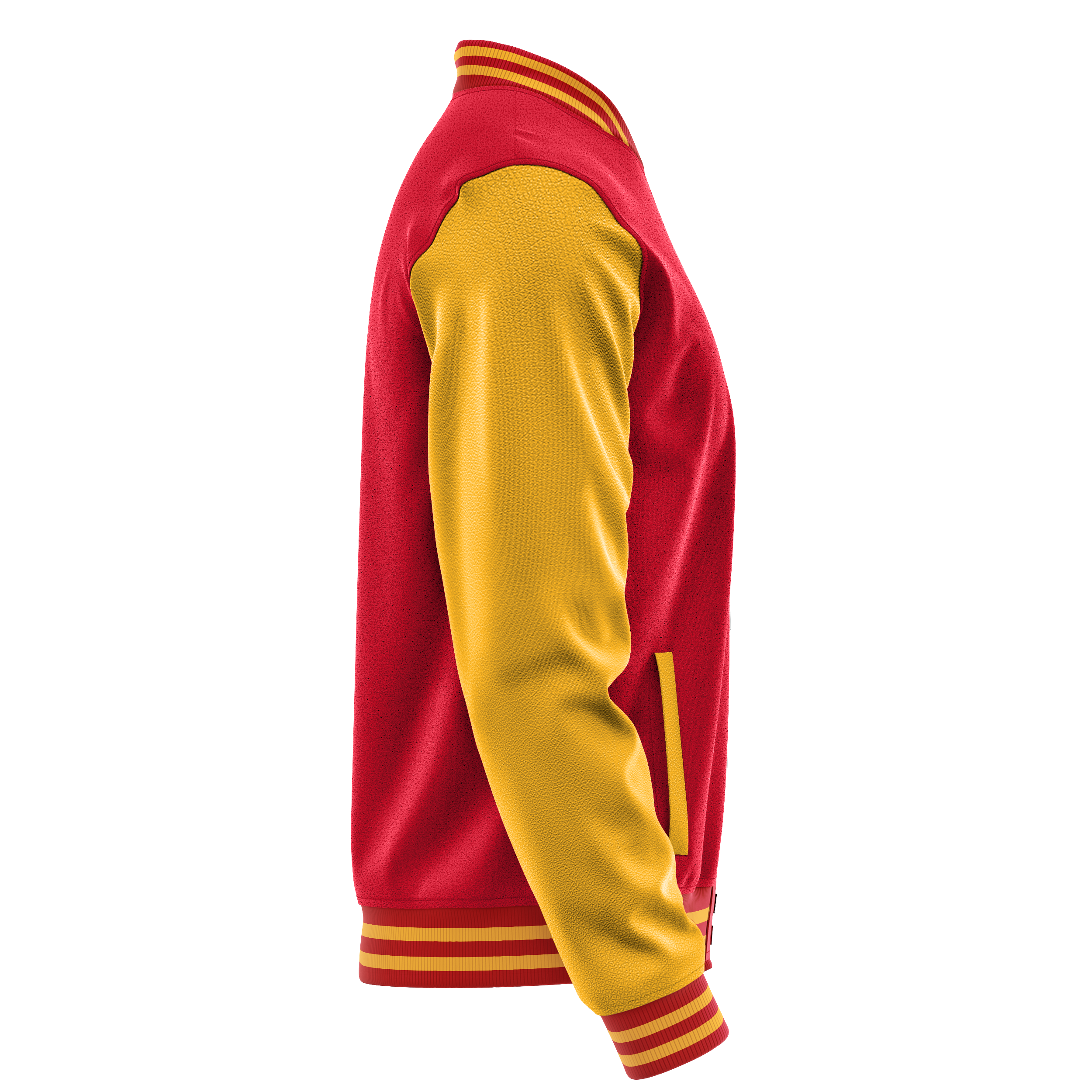 Custom Red Varsity Jacket Yellow Leather Sleeves JG14191419