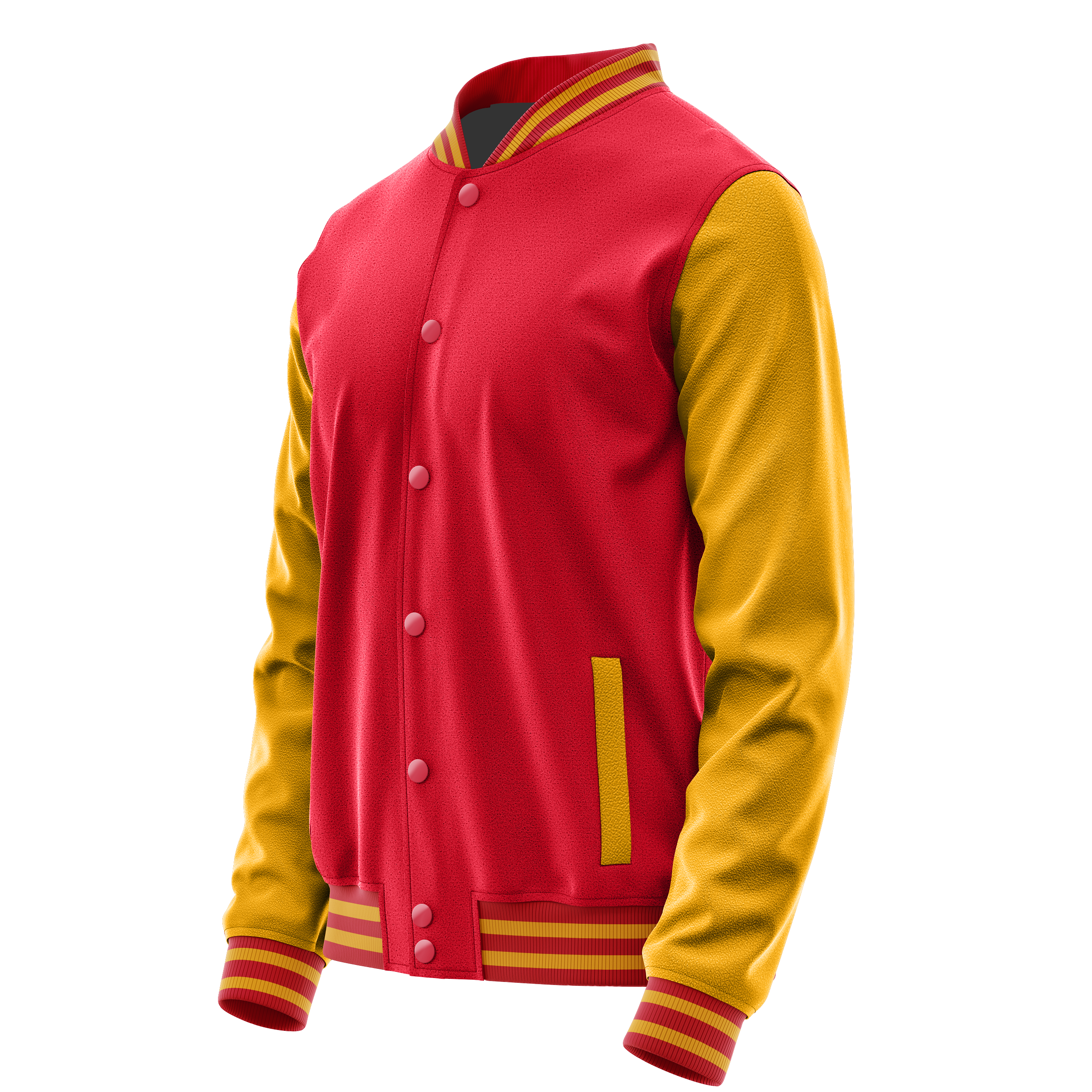 Custom Red Varsity Jacket Yellow Leather Sleeves JG14191419