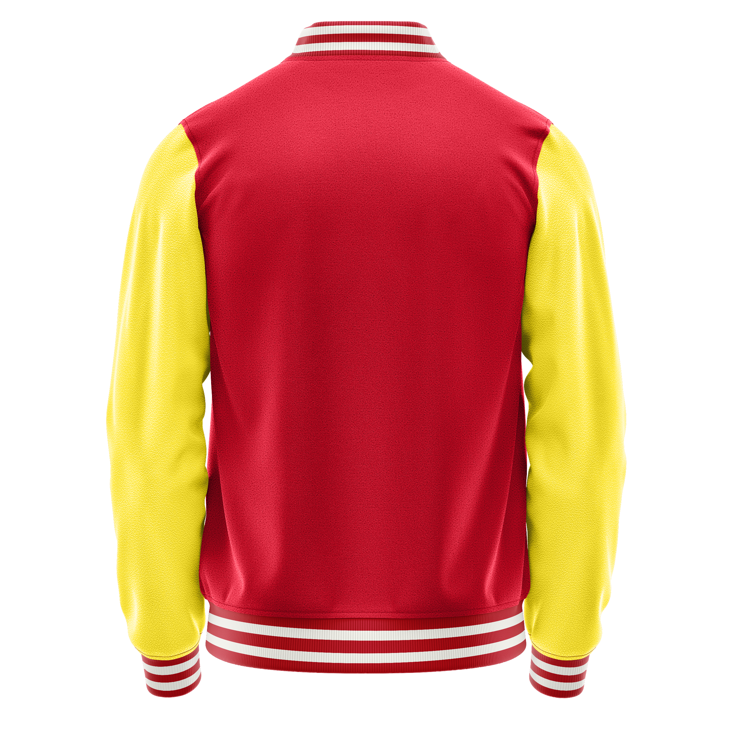 Custom Red Varsity Jacket Light Yellow Leather Sleeves JG14261418