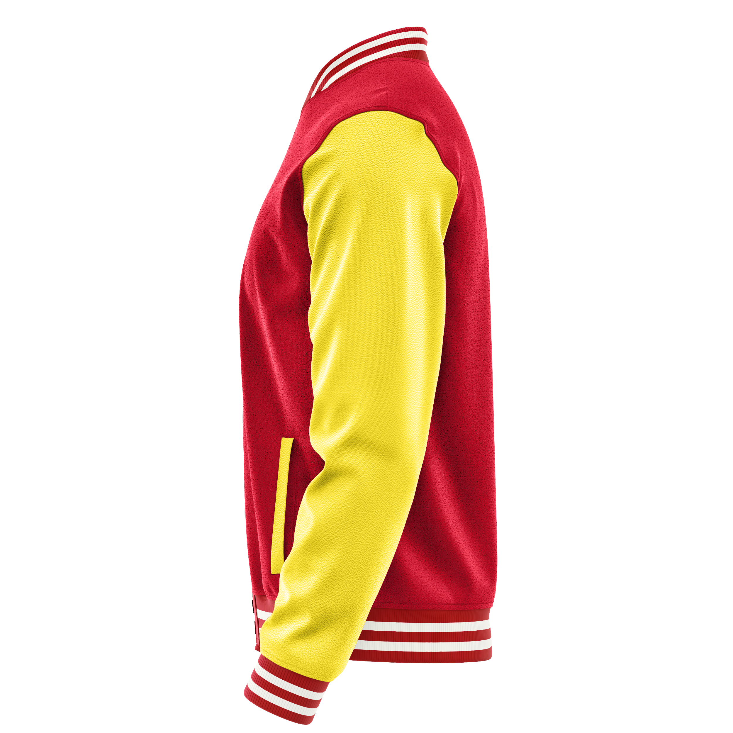 Custom Red Varsity Jacket Light Yellow Leather Sleeves JG14261418