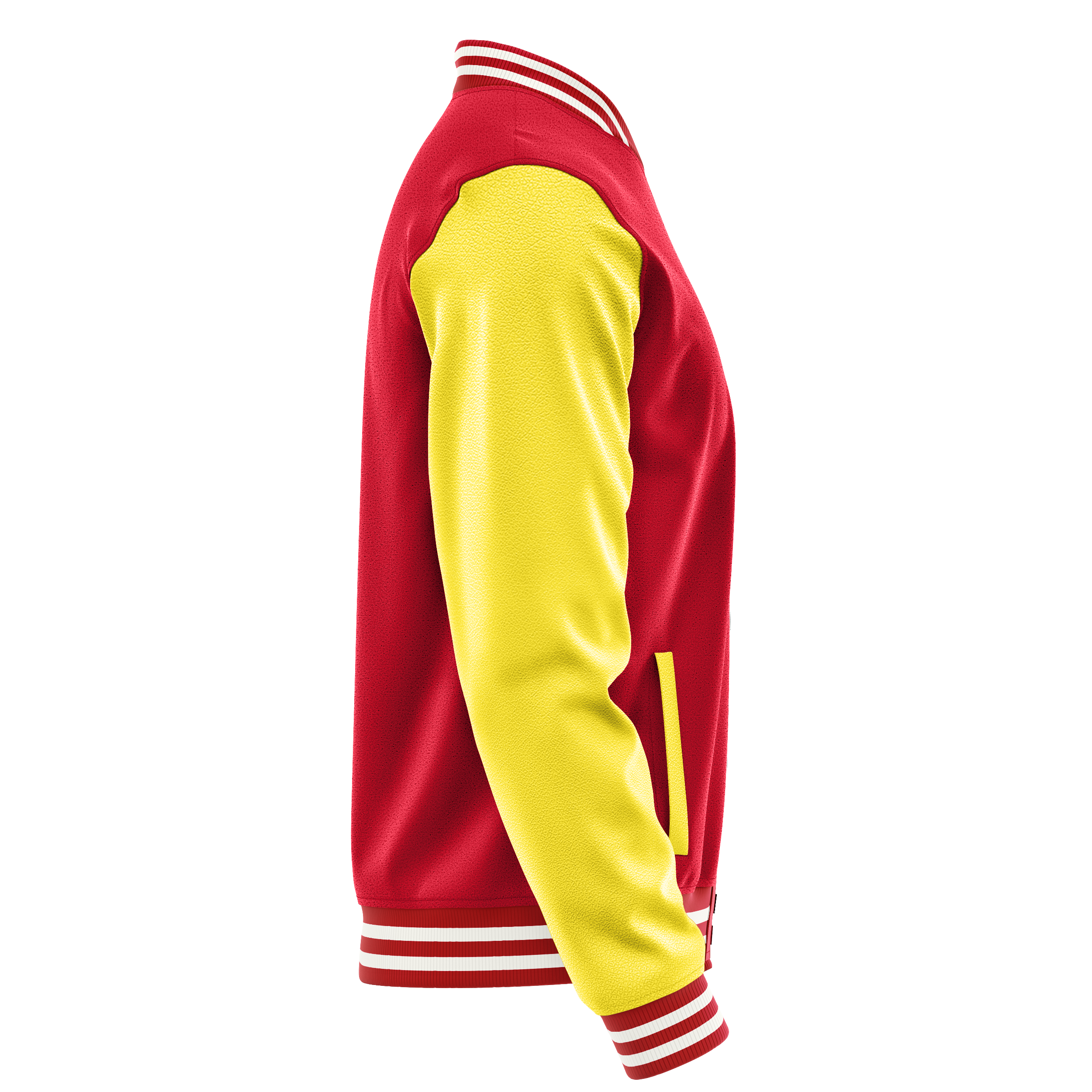 Custom Red Varsity Jacket Light Yellow Leather Sleeves JG14261418