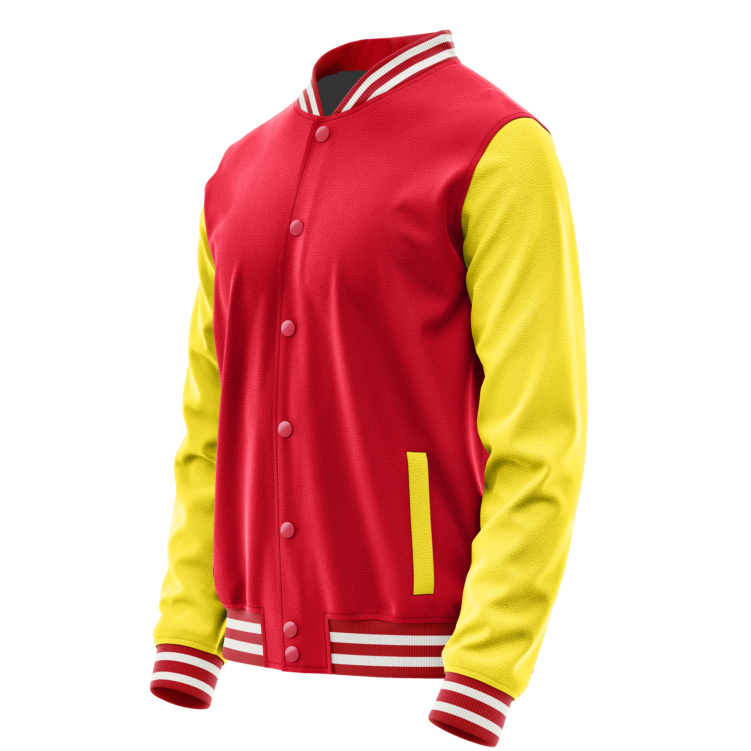 Custom Red Varsity Jacket Light Yellow Leather Sleeves JG14261418