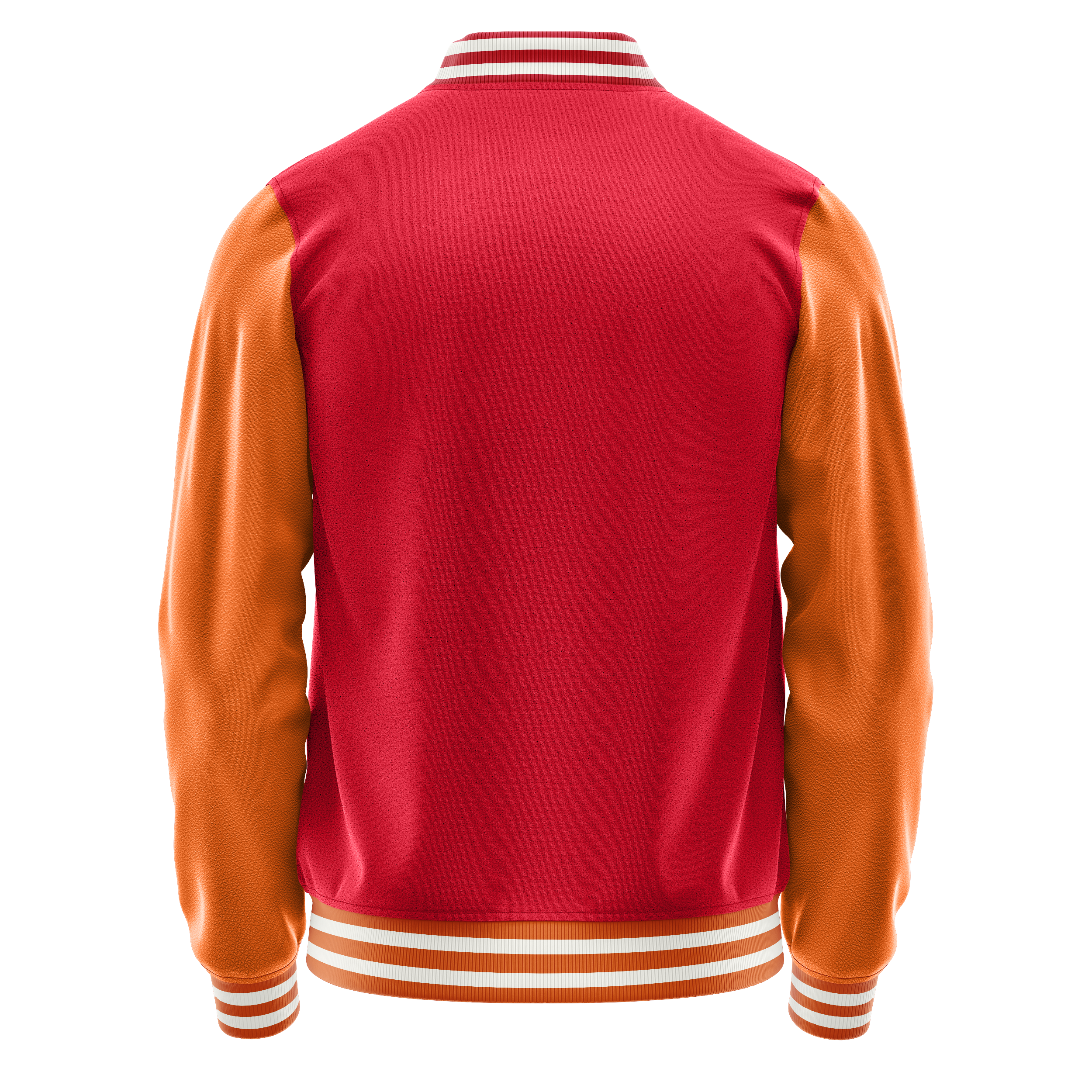 Custom Red Varsity Jacket Orange Leather Sleeves JG14281418(2818)