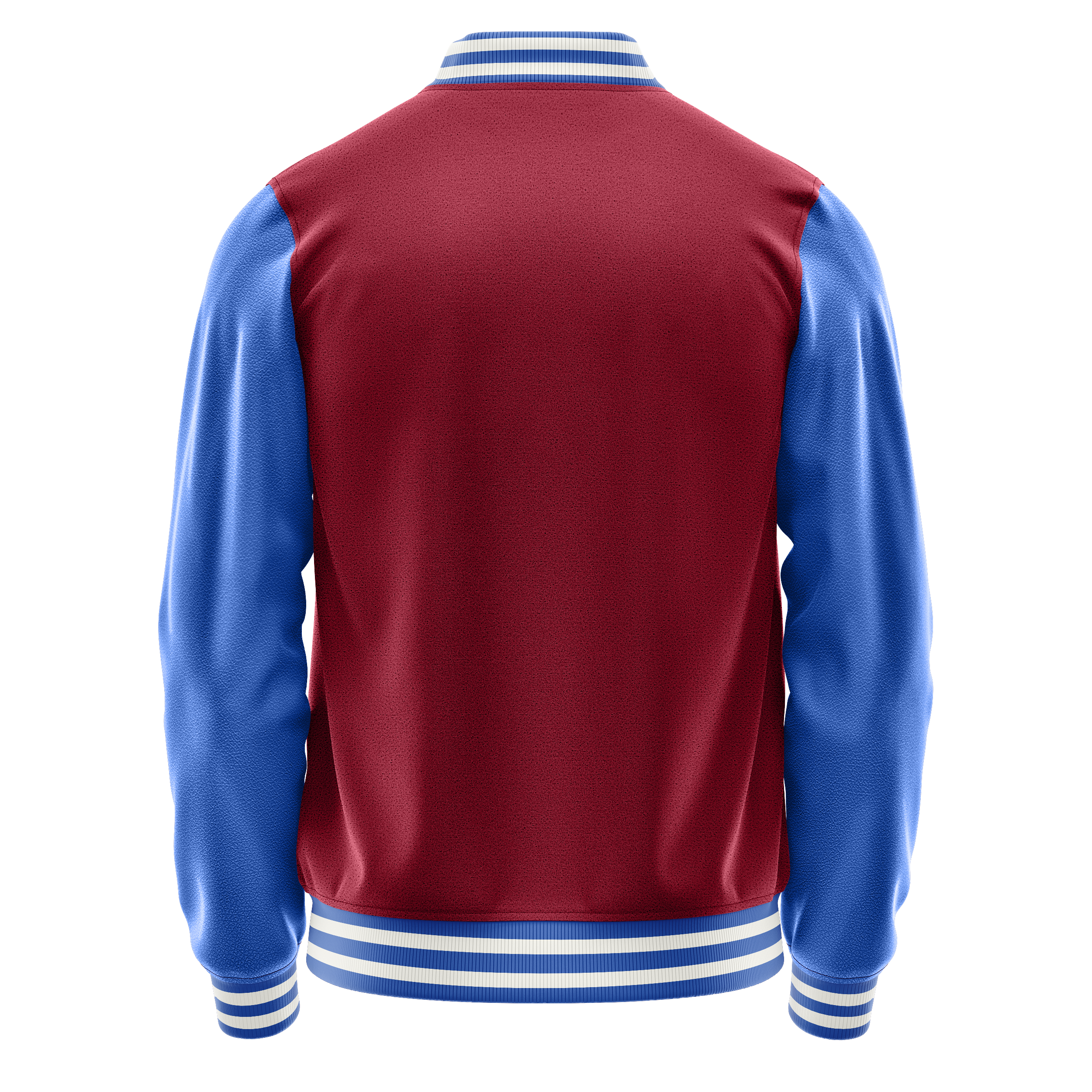 Custom Crimson Red Varsity Jacket Sky Blue Leather Sleeves JG15090918