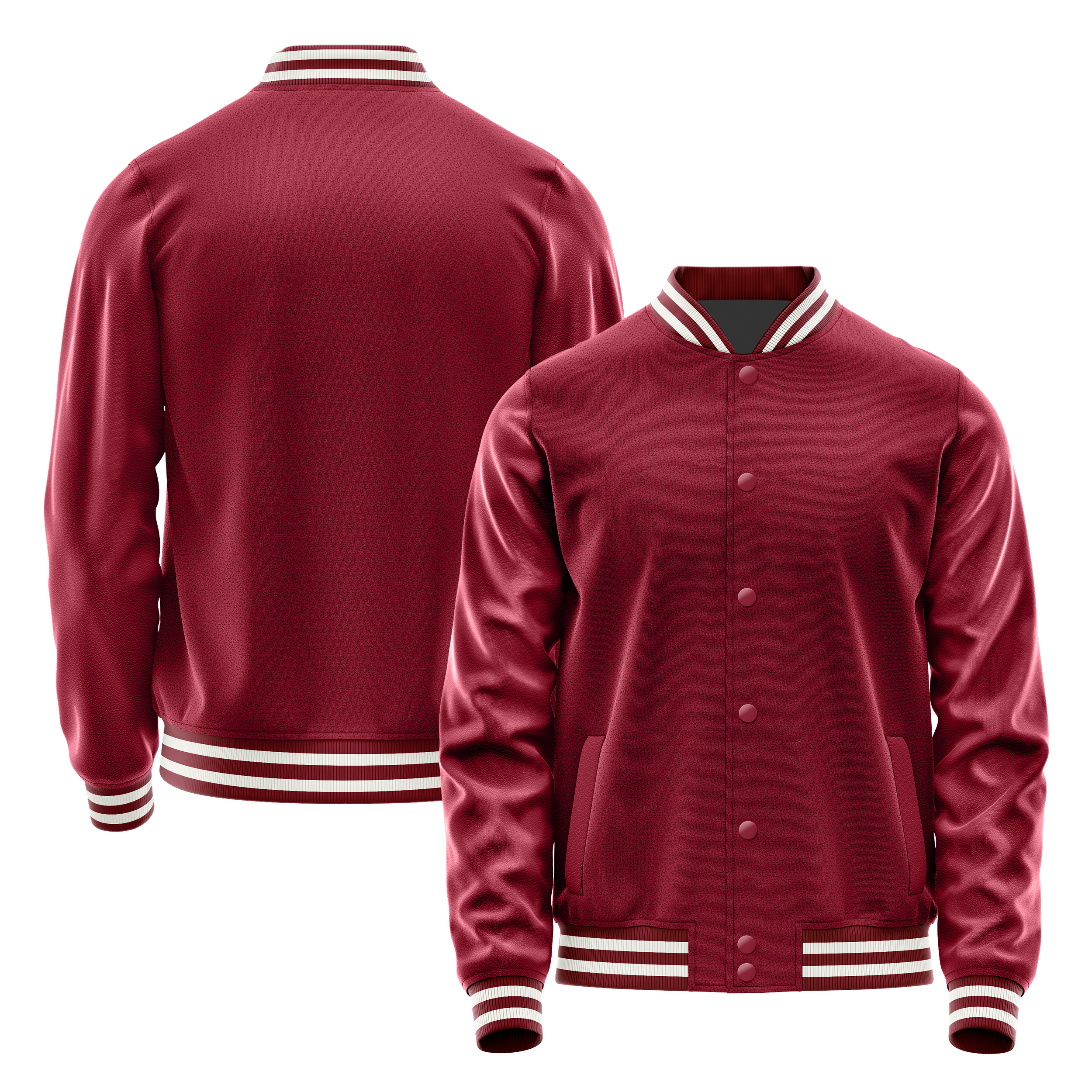 Custom Crimson Red Varsity Jacket Crimson Red Leather Sleeves JG15151518