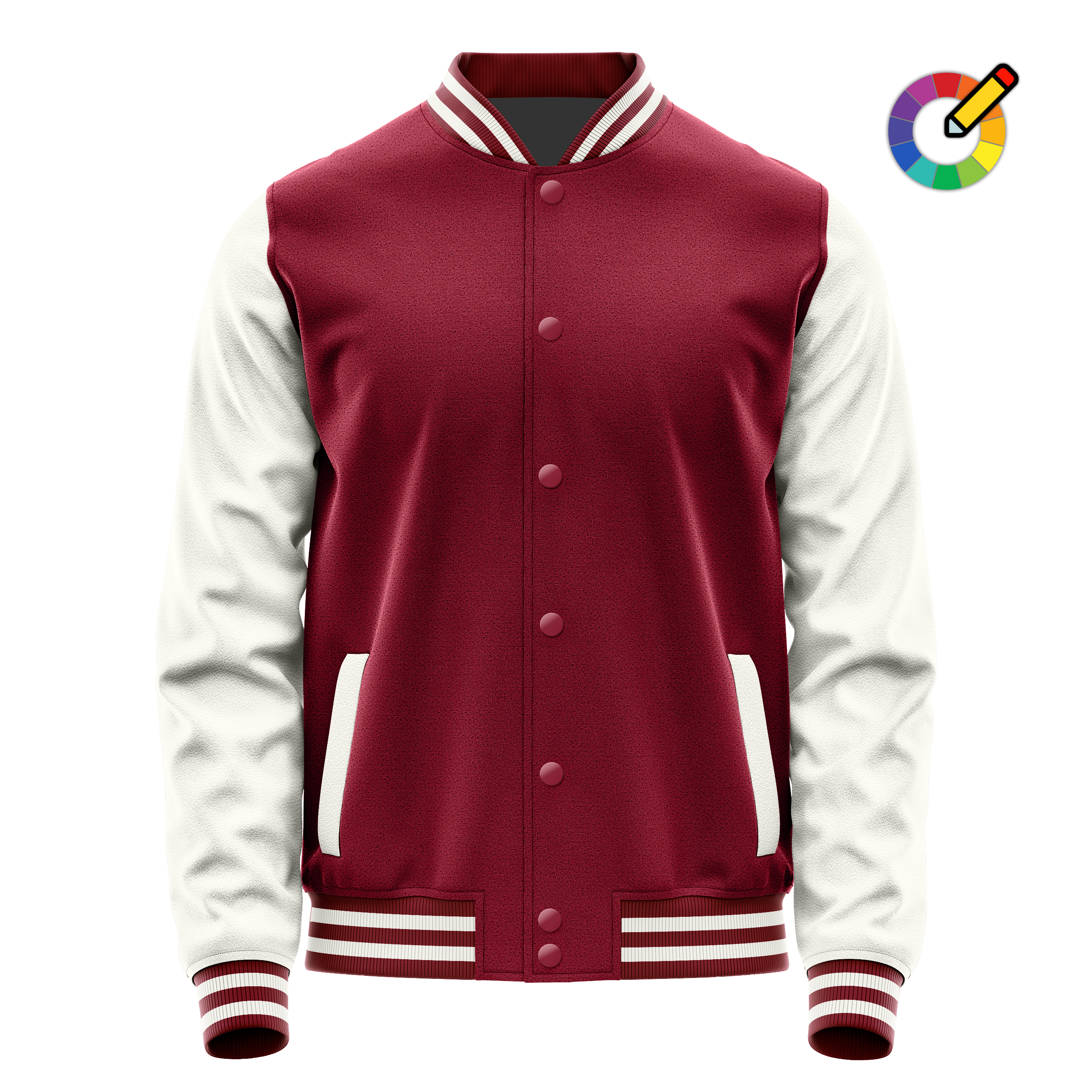 Custom Crimson Red Varsity Jacket White Leather Sleeves JG15181518