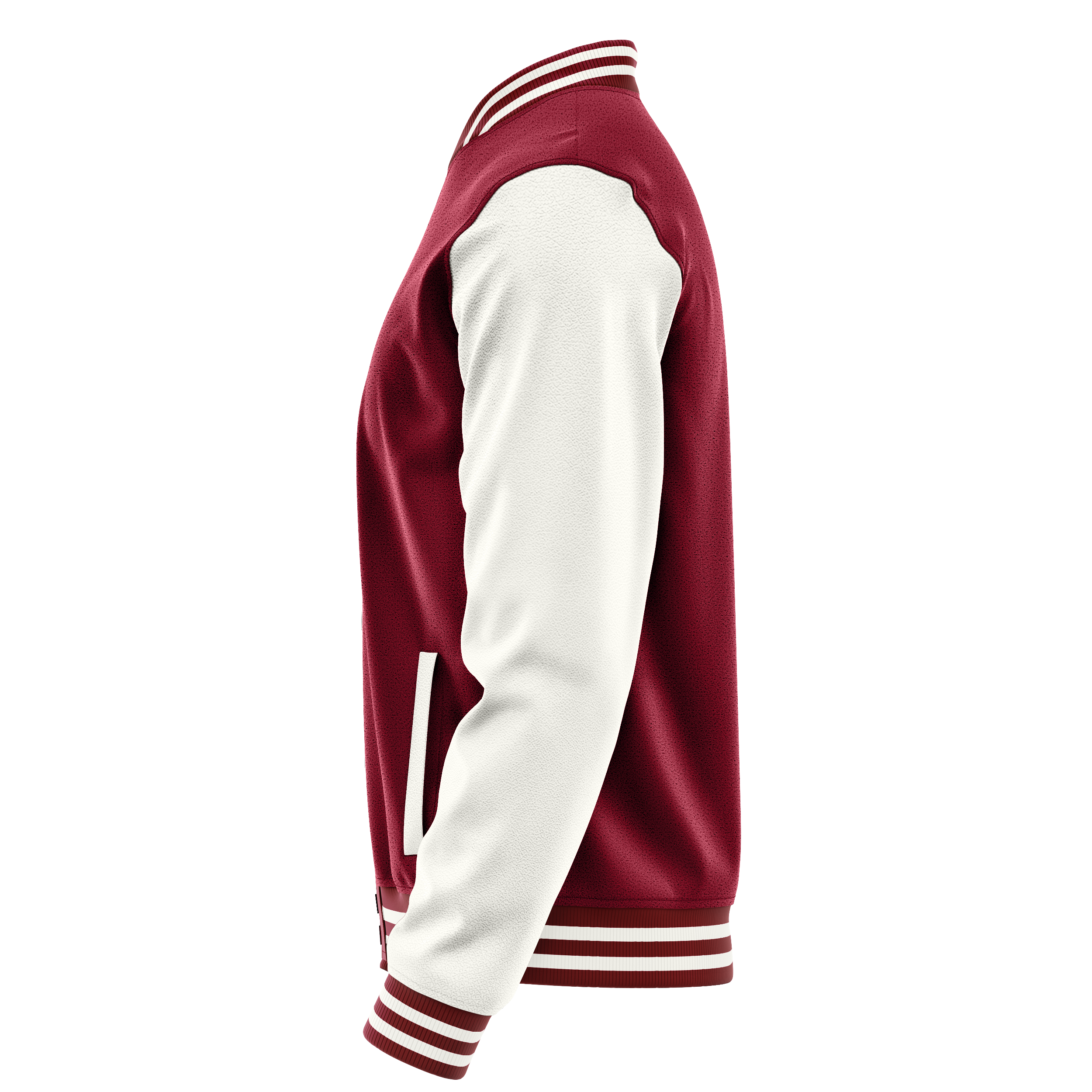 Custom Crimson Red Varsity Jacket White Leather Sleeves JG15181518