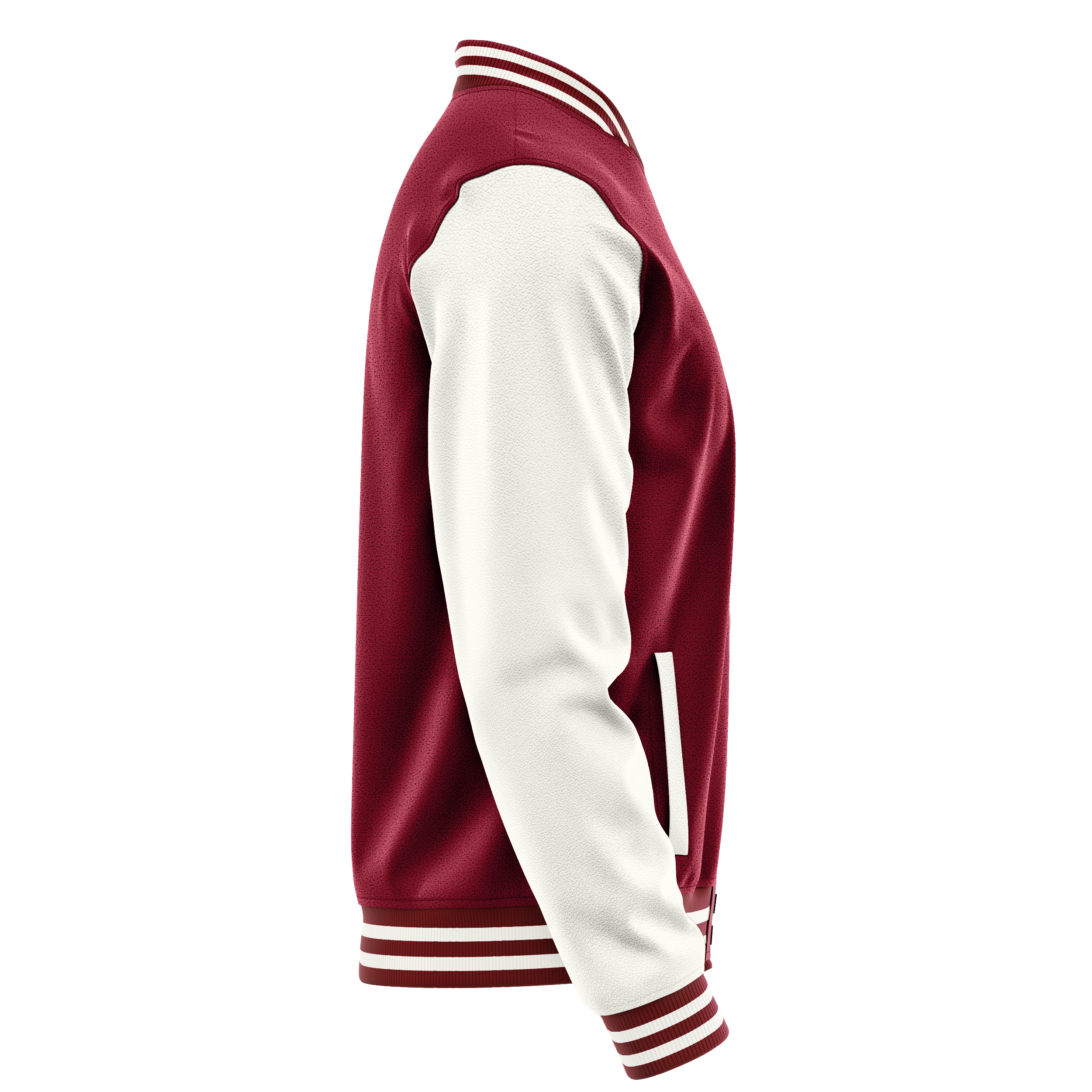 Custom Crimson Red Varsity Jacket White Leather Sleeves JG15181518