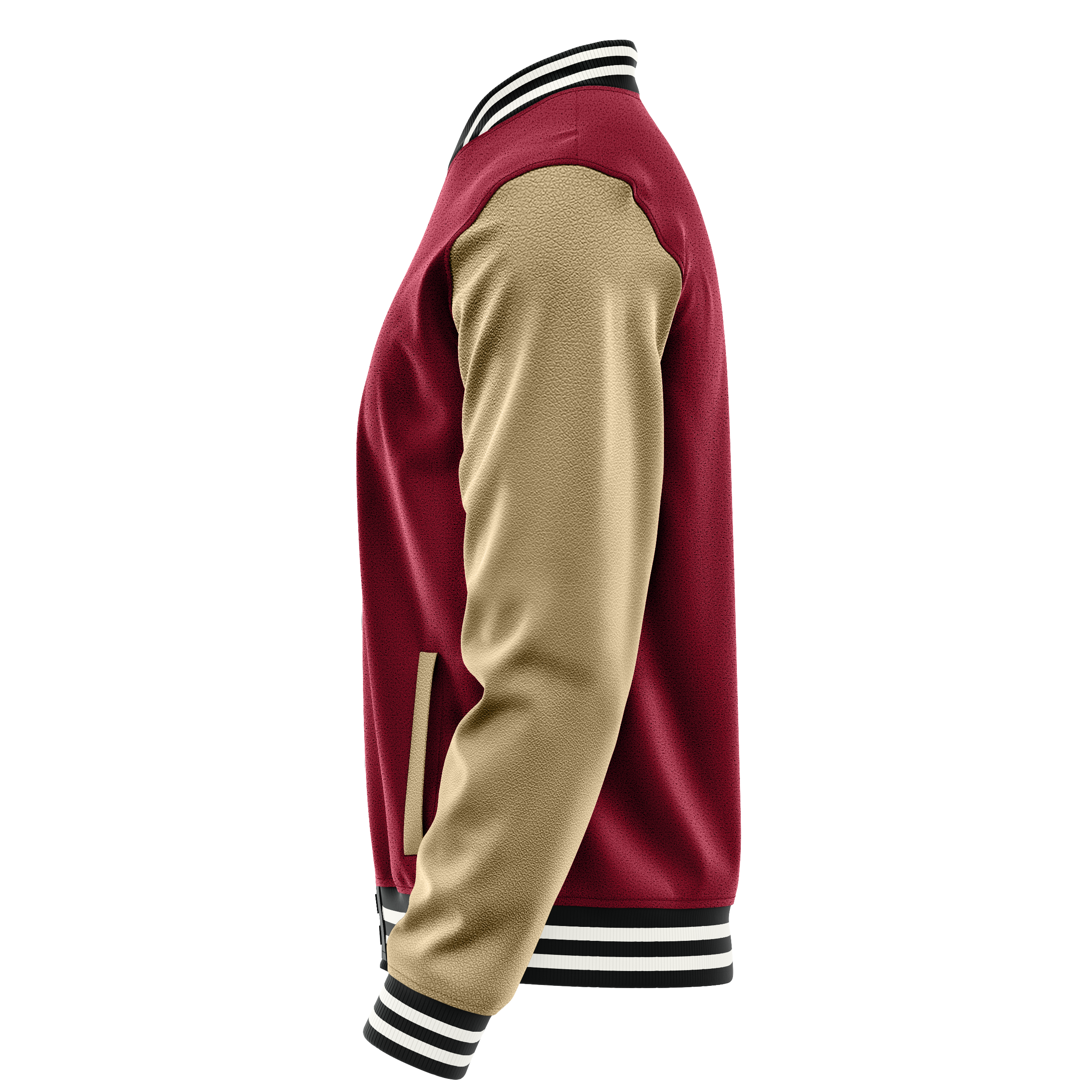 Custom Crimson Red Varsity Jacket Light Pink Leather Sleeves JG1521(25)1718