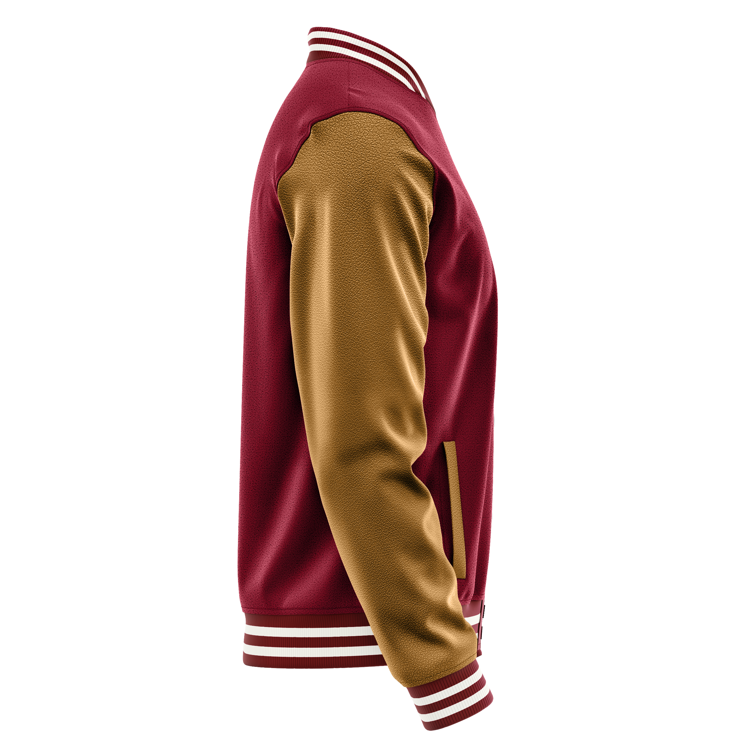 Custom Crimson Red Varsity Jacket Khaki Leather Sleeves JG15221518