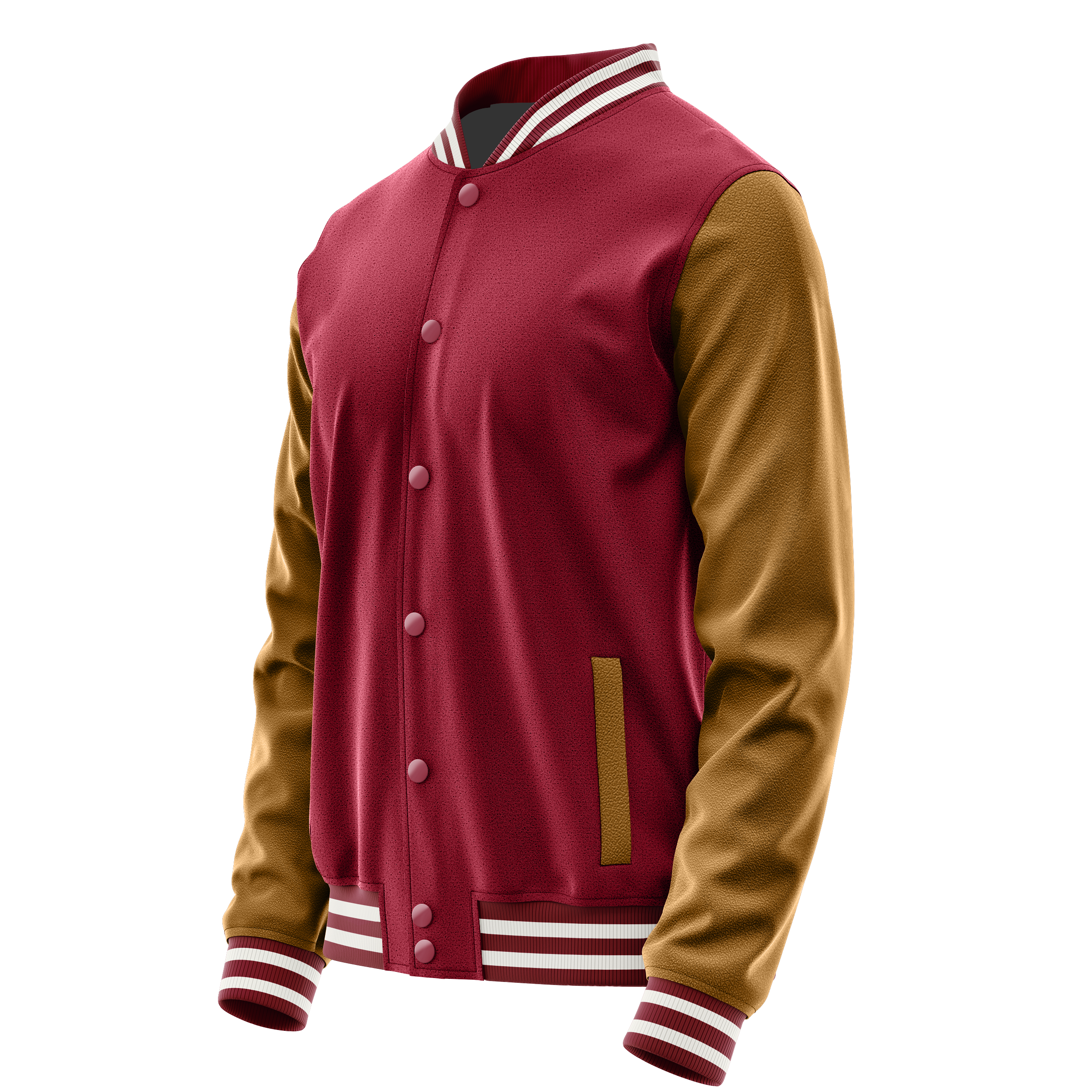 Custom Crimson Red Varsity Jacket Khaki Leather Sleeves JG15221518