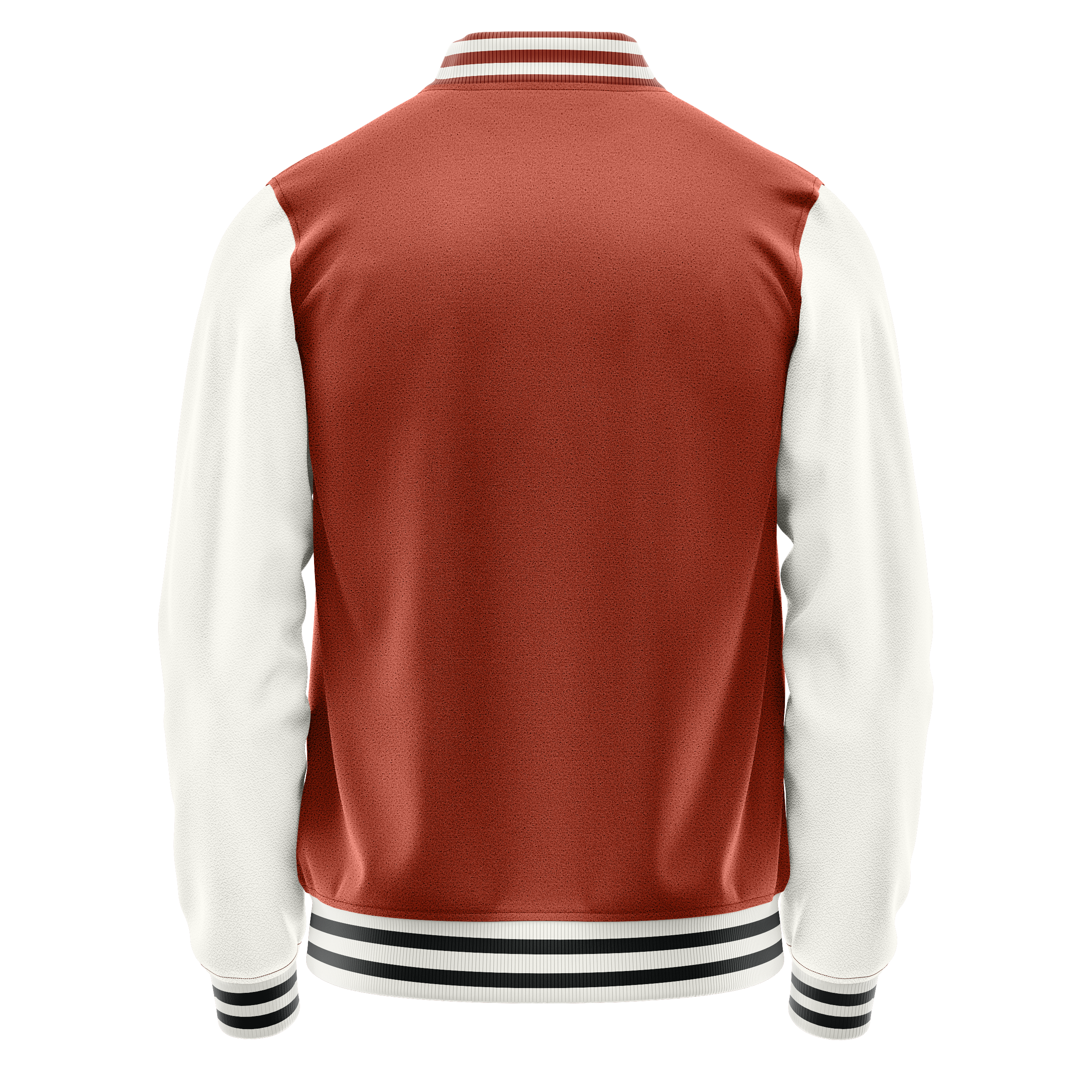 Custom Coral Red Varsity Jacket White Leather Sleeves JG16181618(1817)