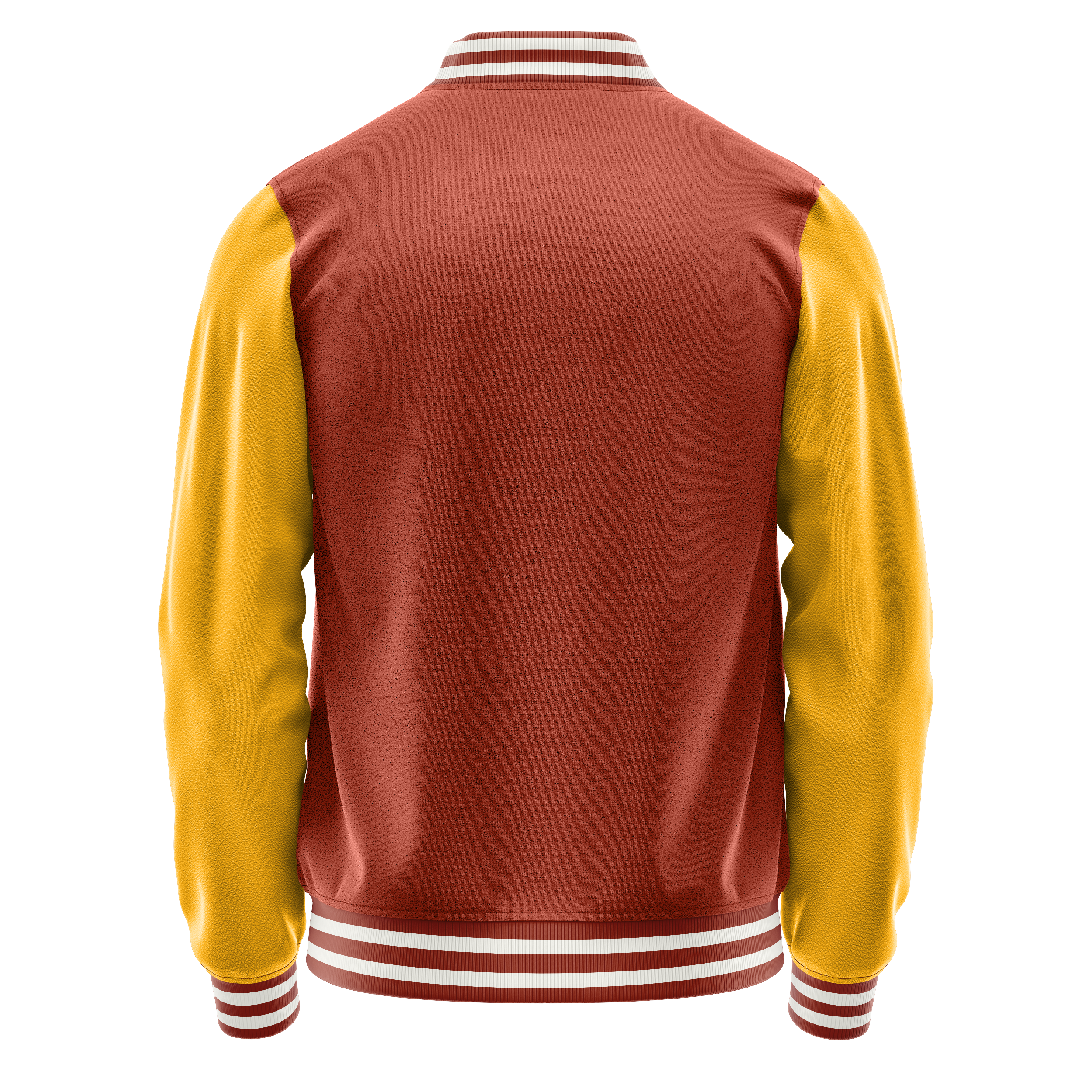 Custom Coral Red Varsity Jacket Yellow Leather Sleeves JG16191618