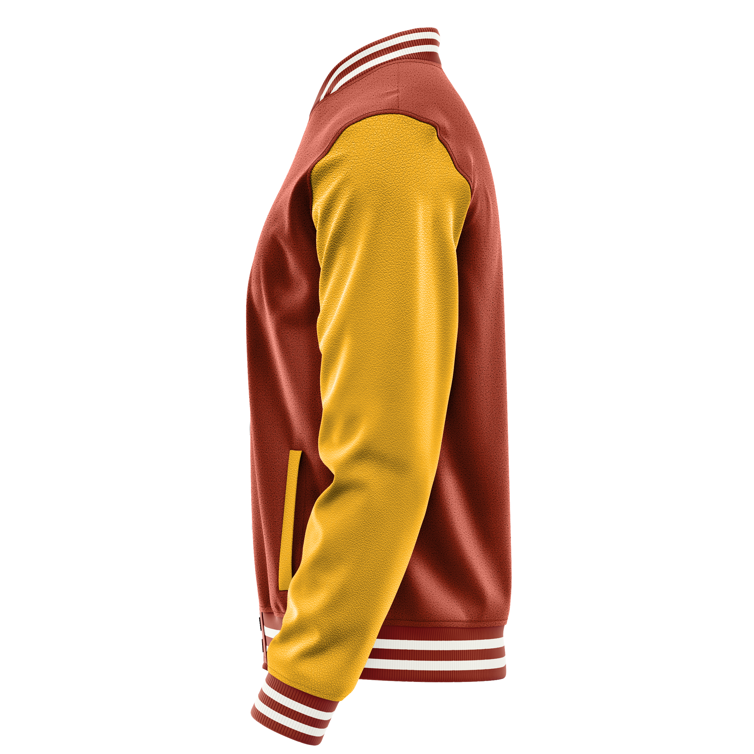 Custom Coral Red Varsity Jacket Yellow Leather Sleeves JG16191618