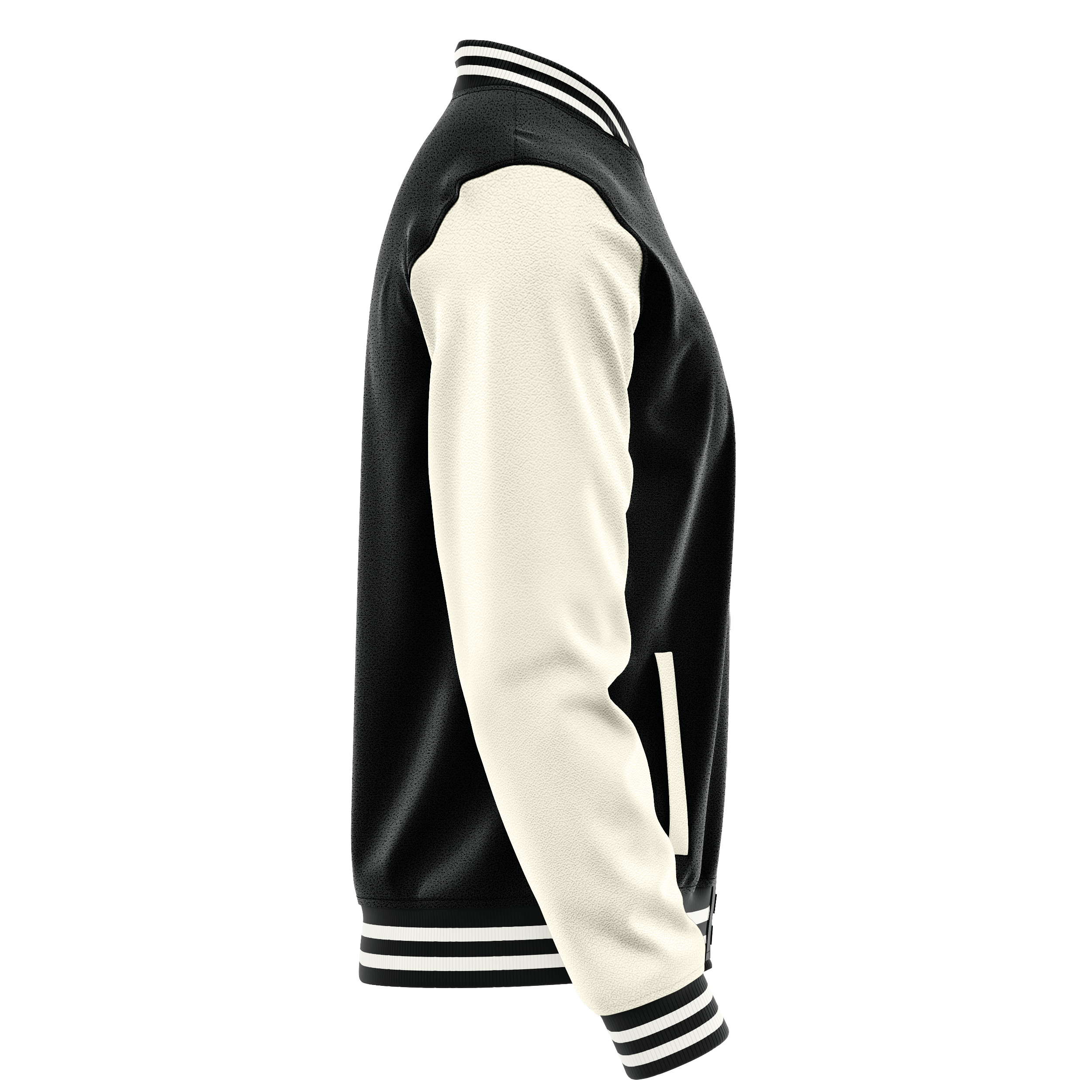 Custom Black Varsity Jacket Cream Leather Sleeves JG17031718