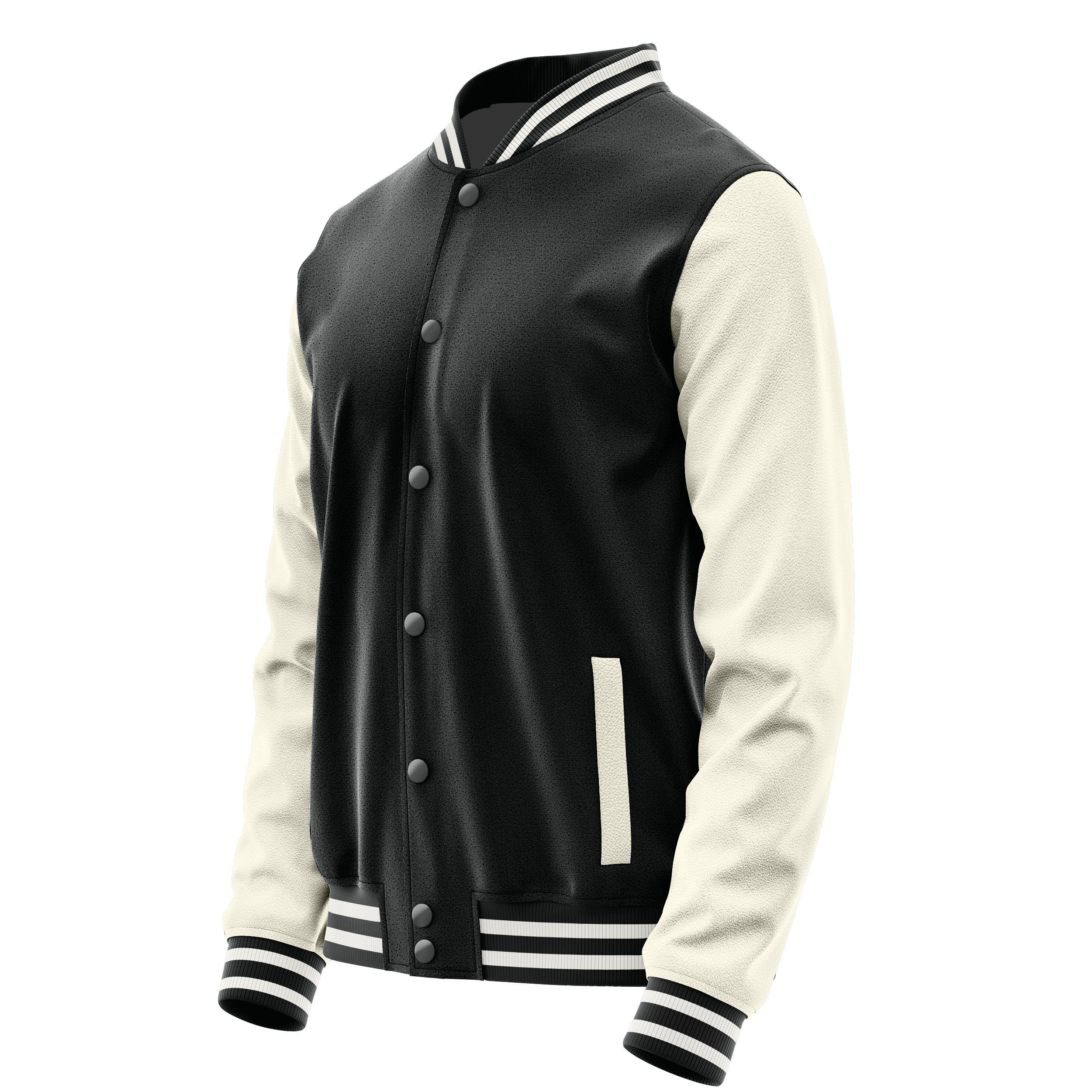 Custom Black Varsity Jacket Cream Leather Sleeves JG17031718