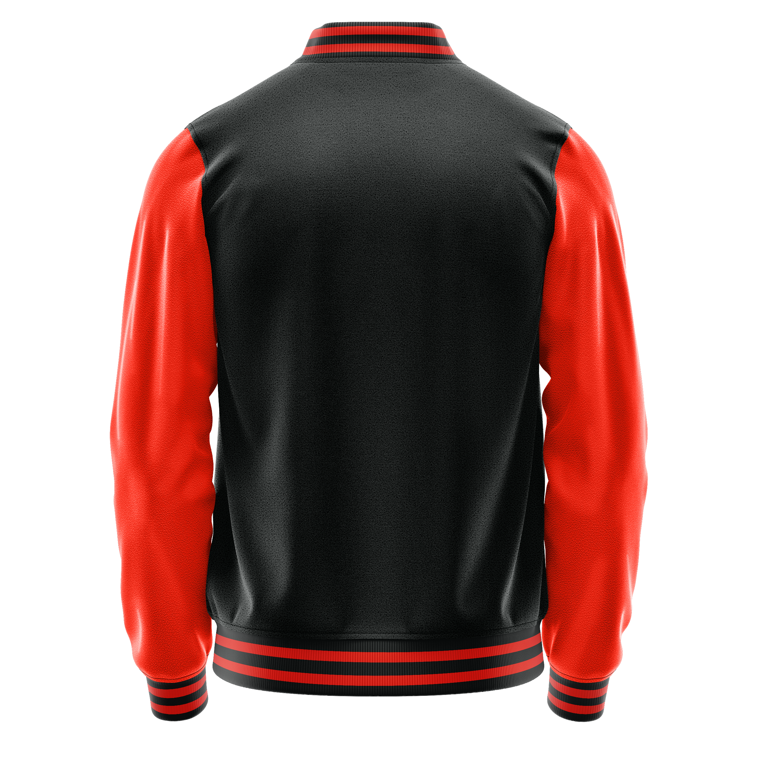 Custom Black Varsity Jacket Orange Red Leather Sleeves JG17121712