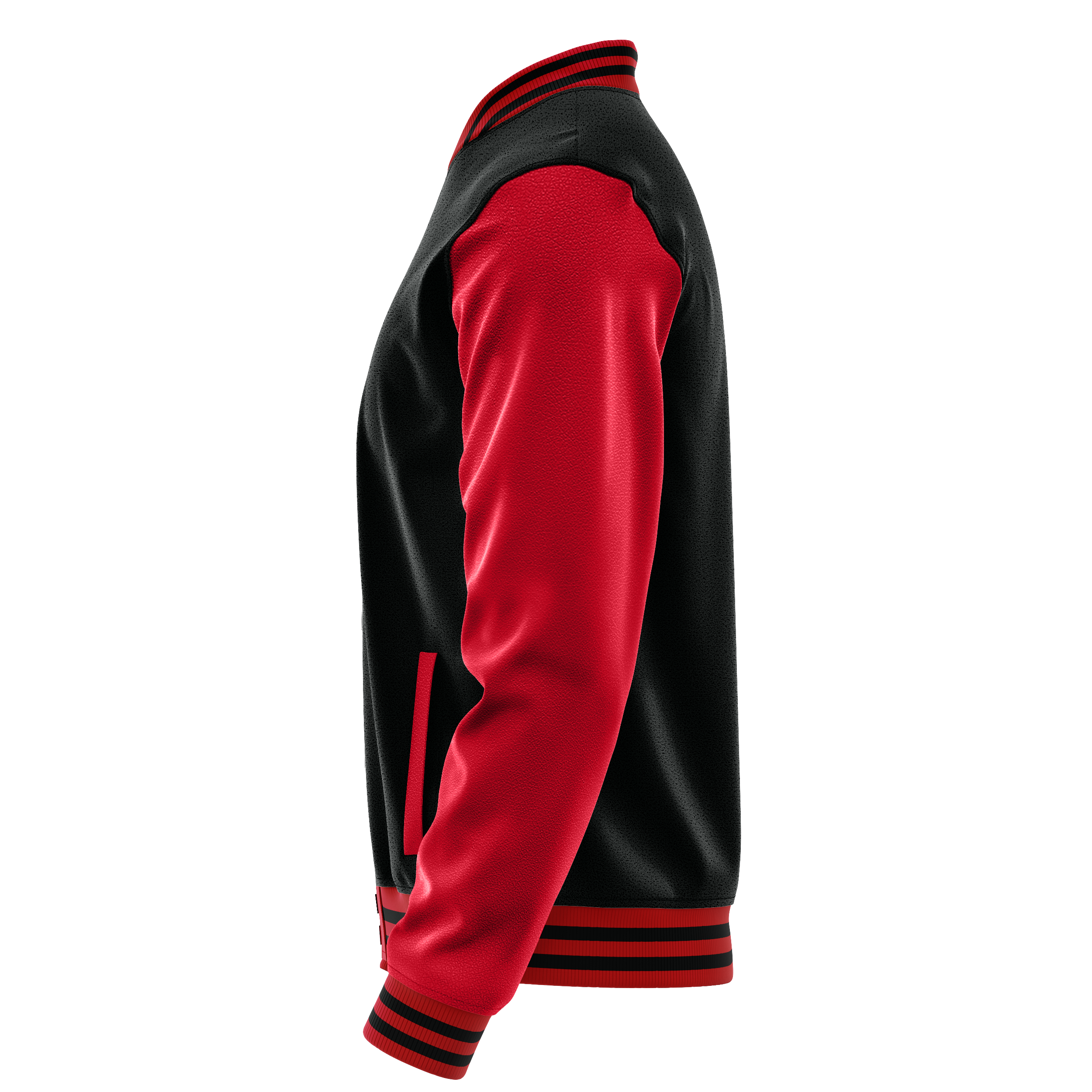Custom Black Varsity Jacket Red Leather Sleeves JG17141417