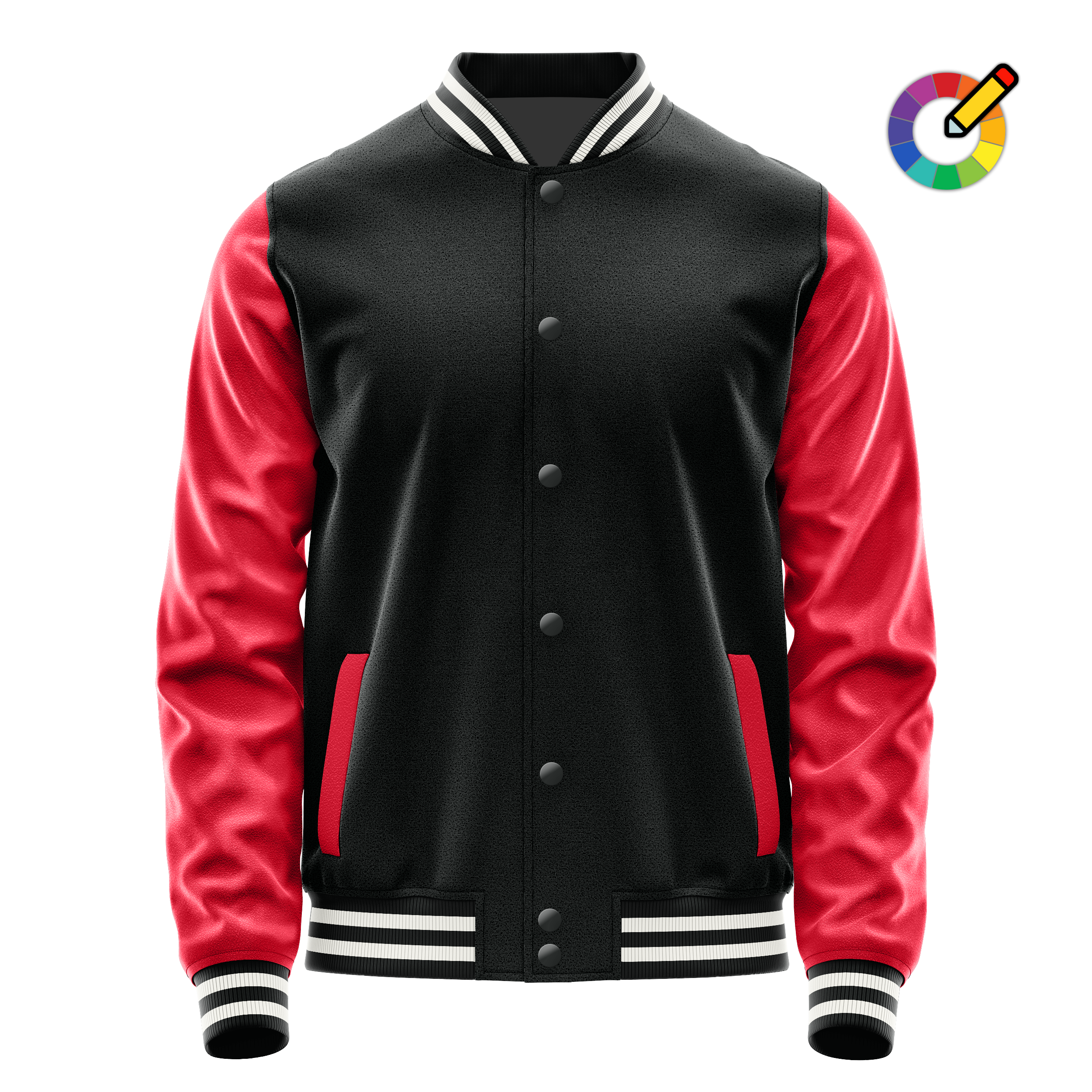 Custom Black Varsity Jacket Red Leather Sleeves JG17141718