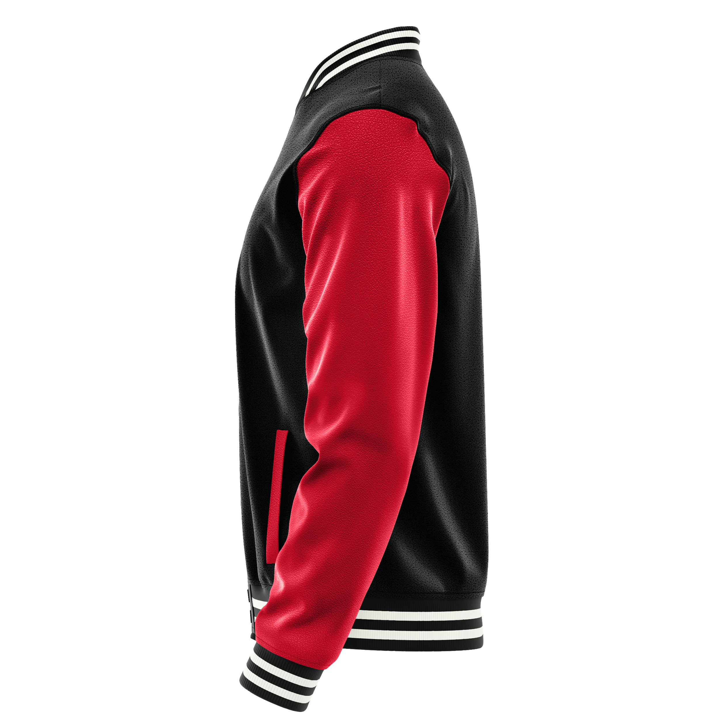 Custom Black Varsity Jacket Red Leather Sleeves JG17141718