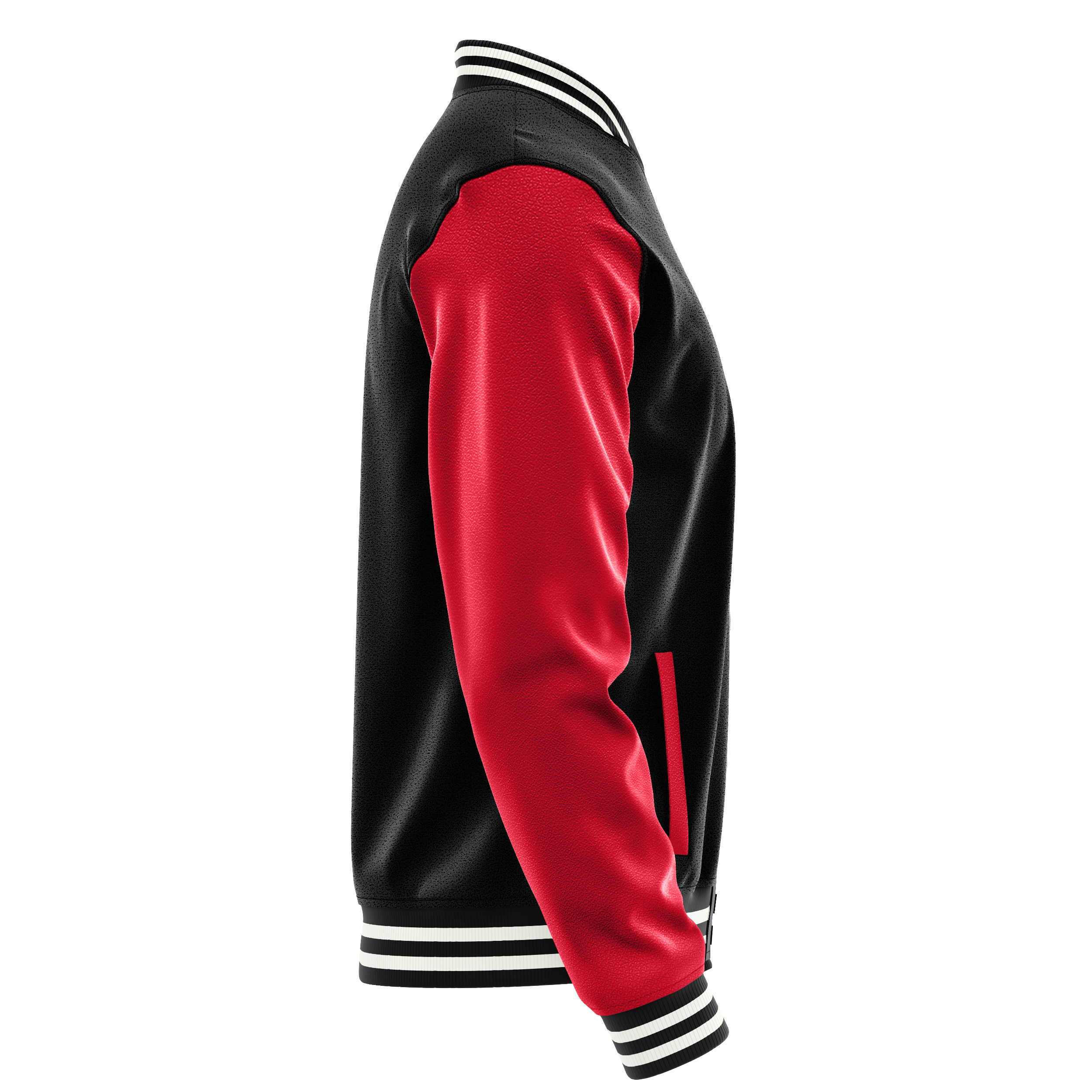 Custom Black Varsity Jacket Red Leather Sleeves JG17141718