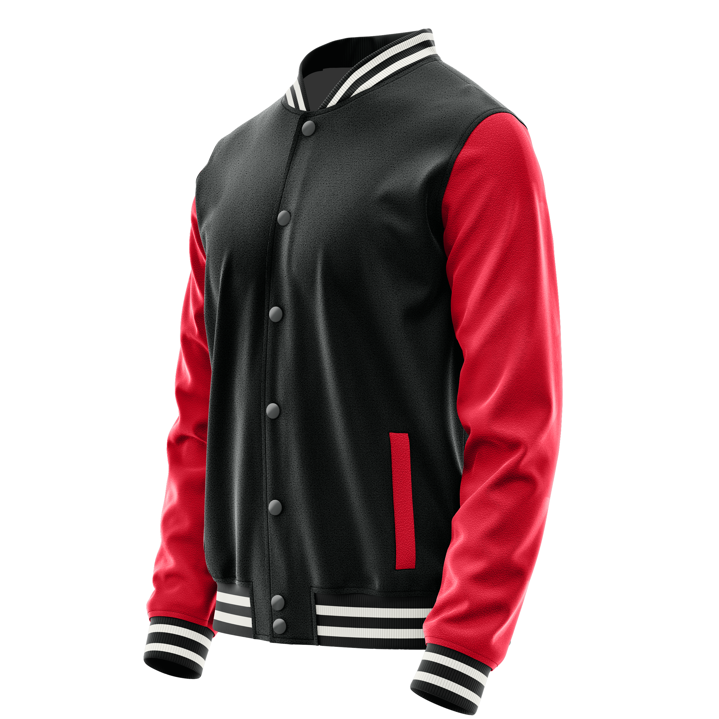 Custom Black Varsity Jacket Red Leather Sleeves JG17141718