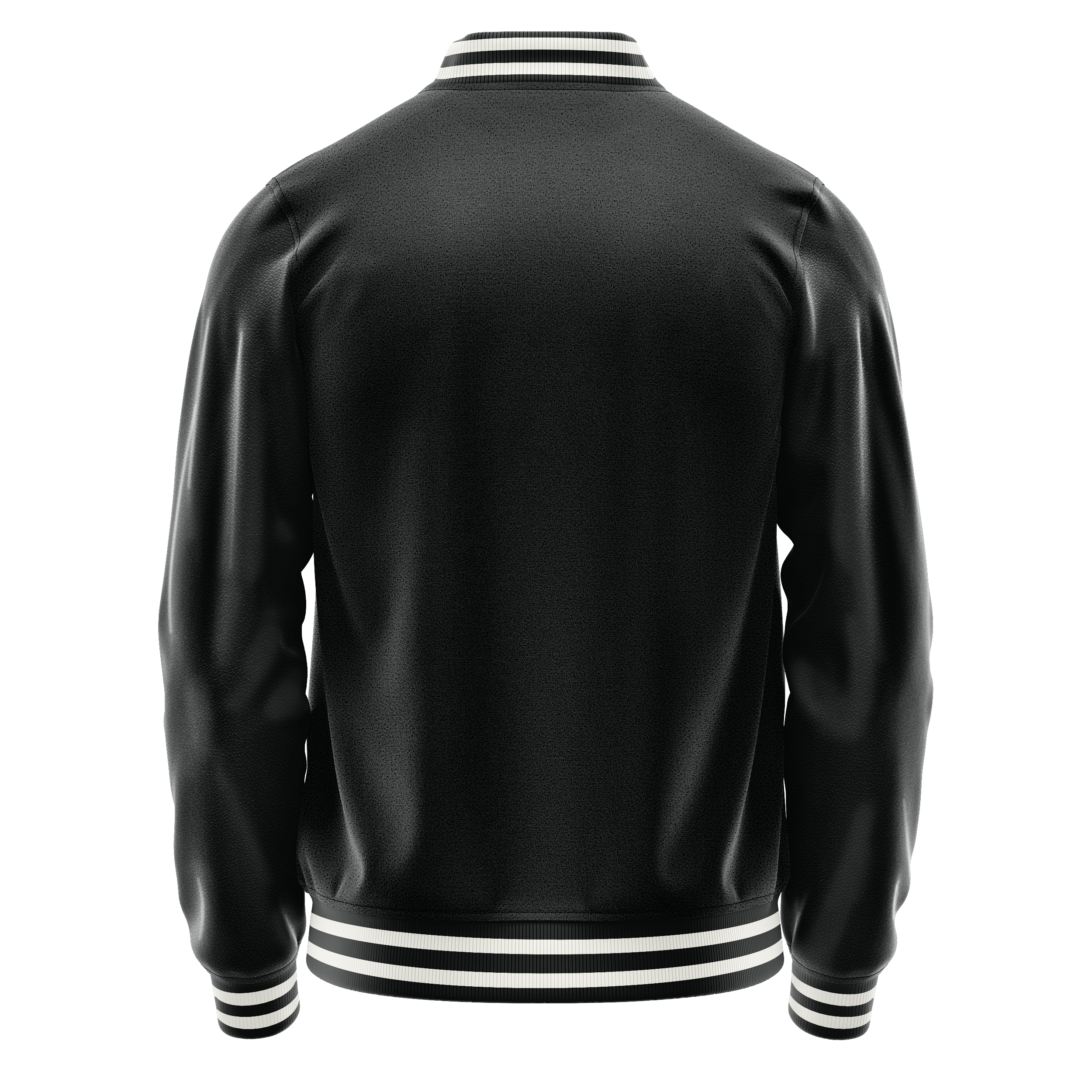 Custom Black Varsity Jacket Black Leather Sleeves JG17171718